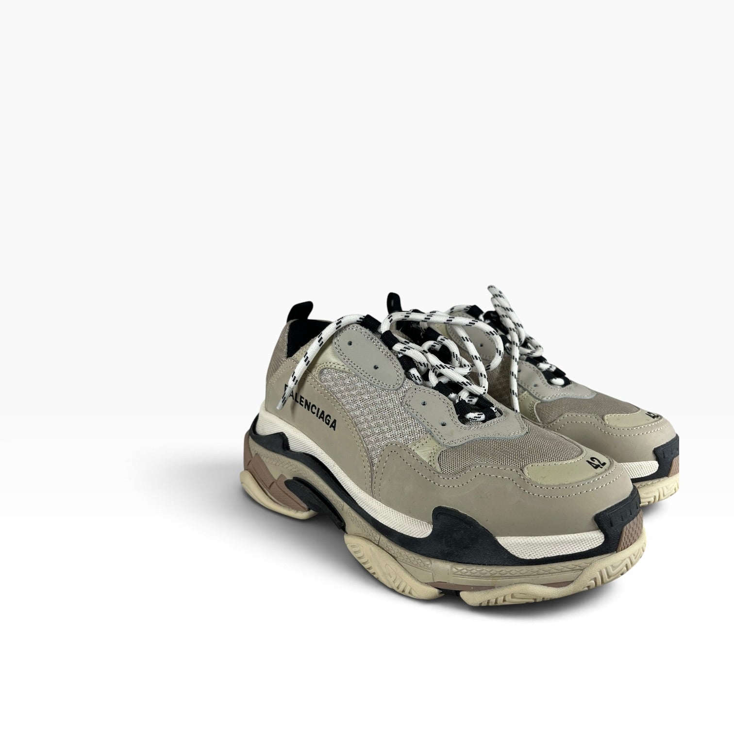 BALENCIAGA/Low-Sneakers/EU 42/GRY/TRIPLE S BEIGE BLACK view 1