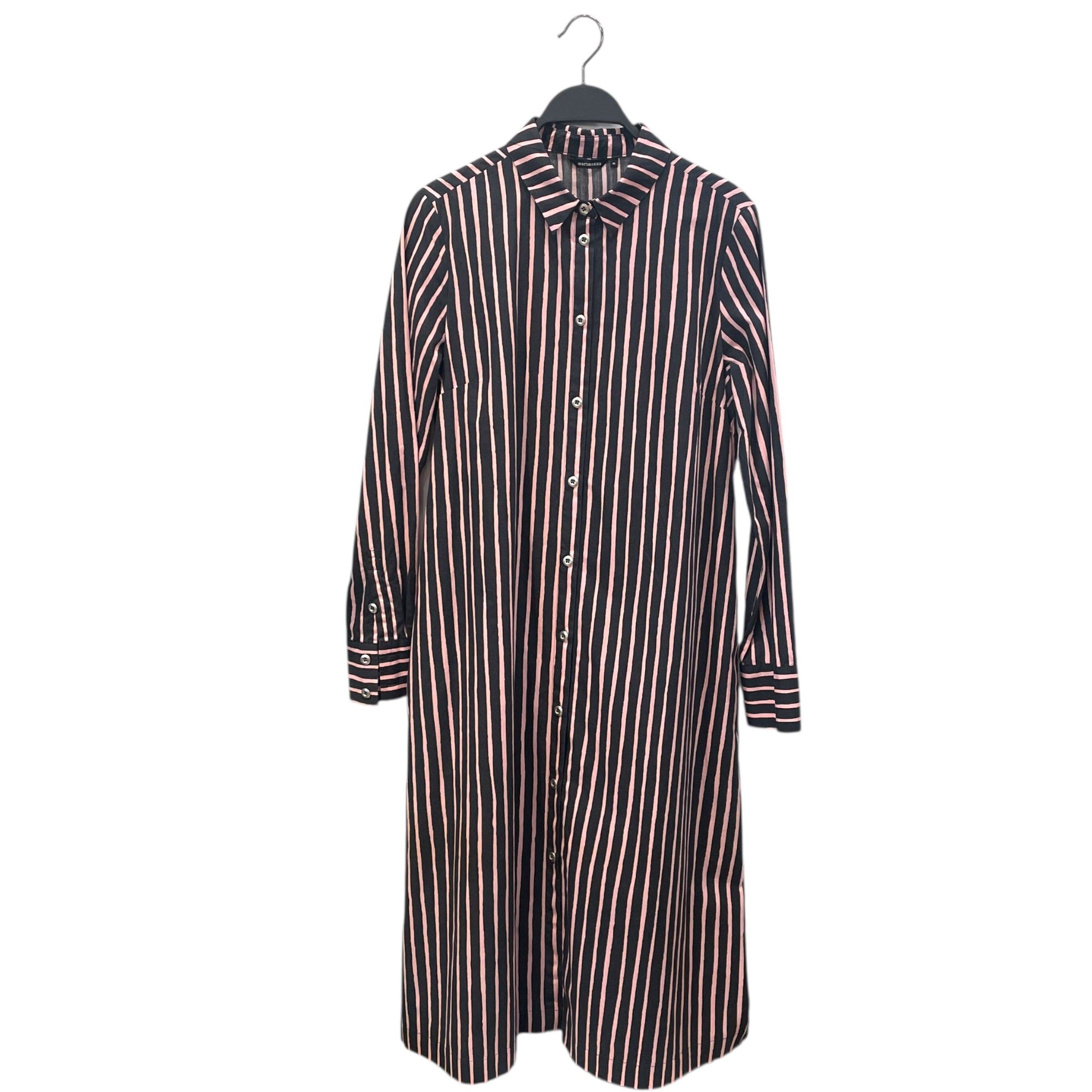 marimekko/LS Dress/36/Stripe/Cotton/BLK/Midi Length/ view 1