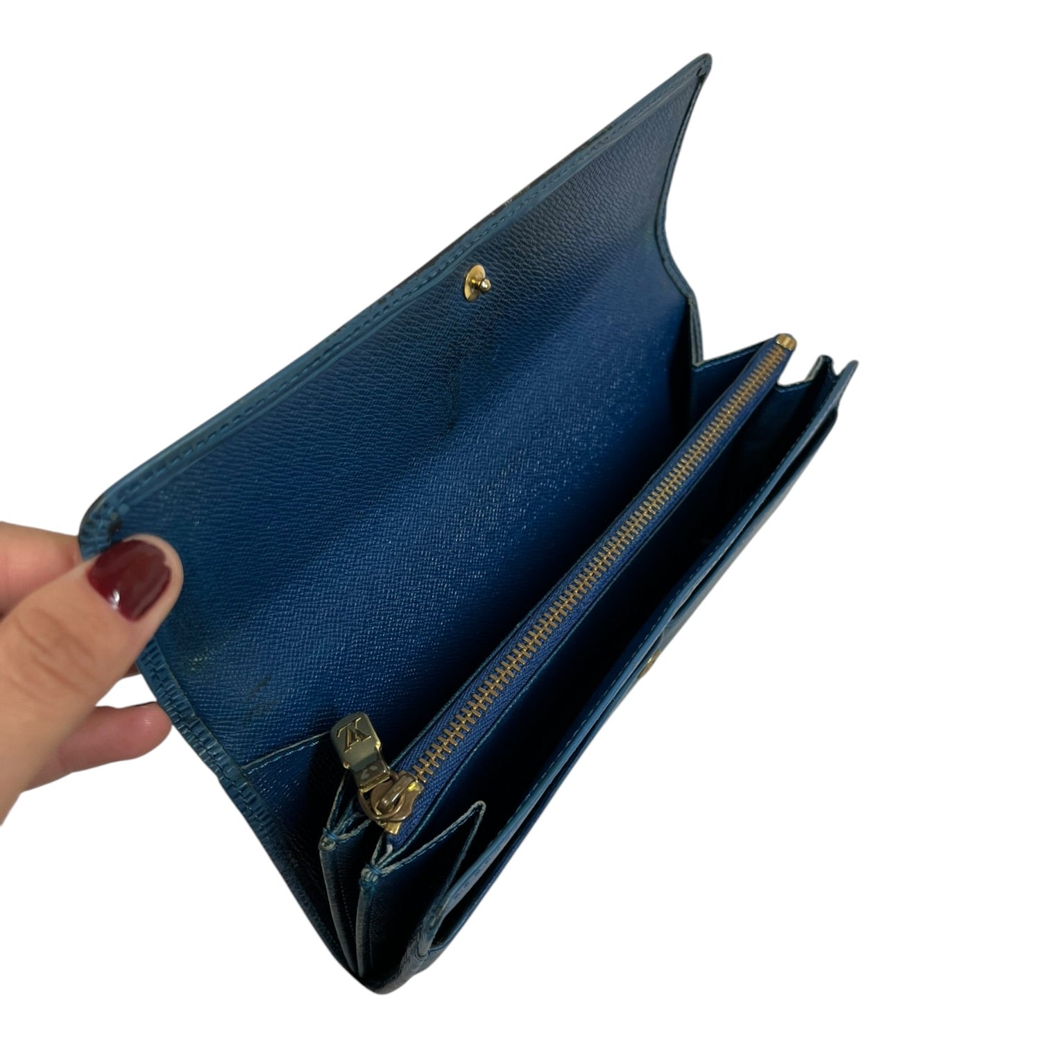LOUIS VUITTON/Long Wallet/Leather/BLU/EPI view 4