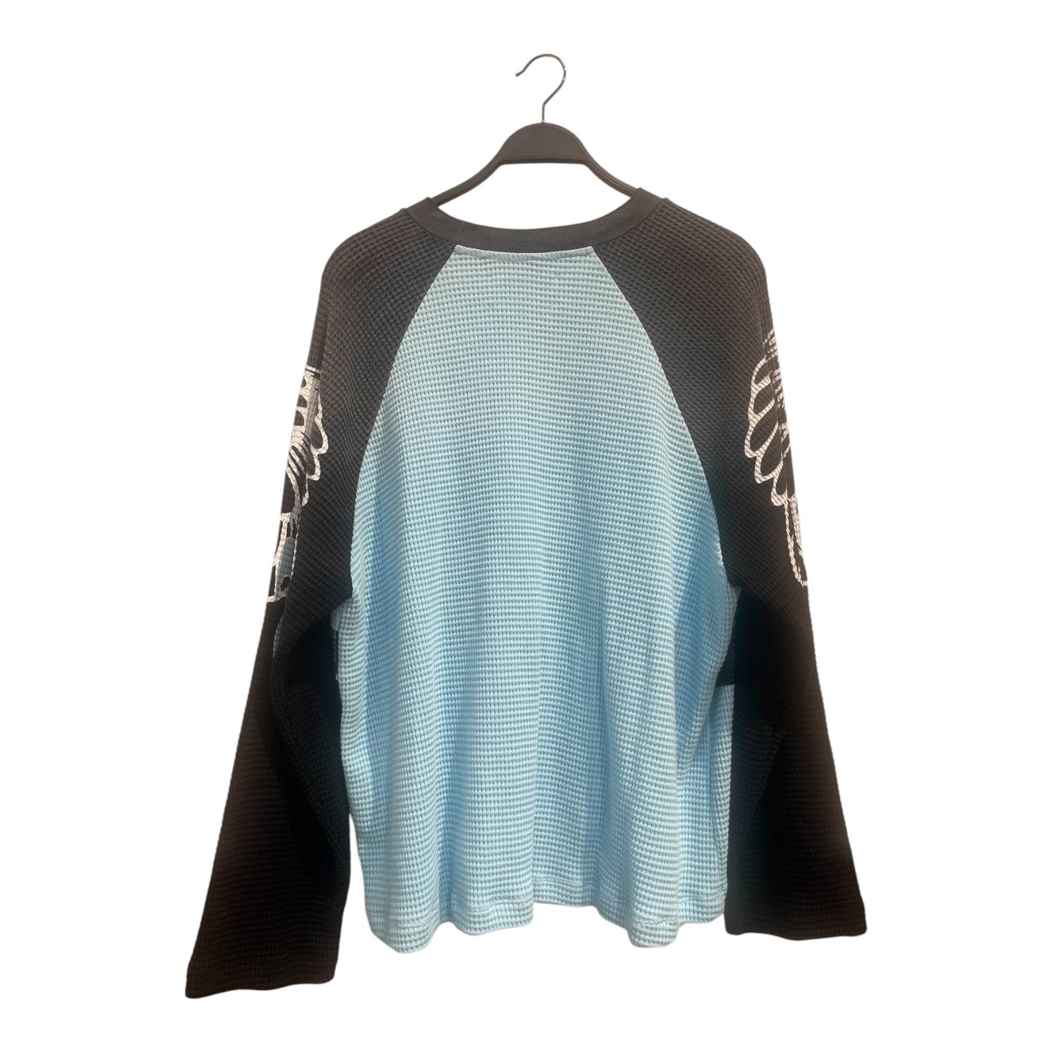 SATOSHI NAKAMOTO/Sweatshirt/M/Graphic/Cotton/BLU/RACING WINGS COLORBLOCK WAFFLE view 2