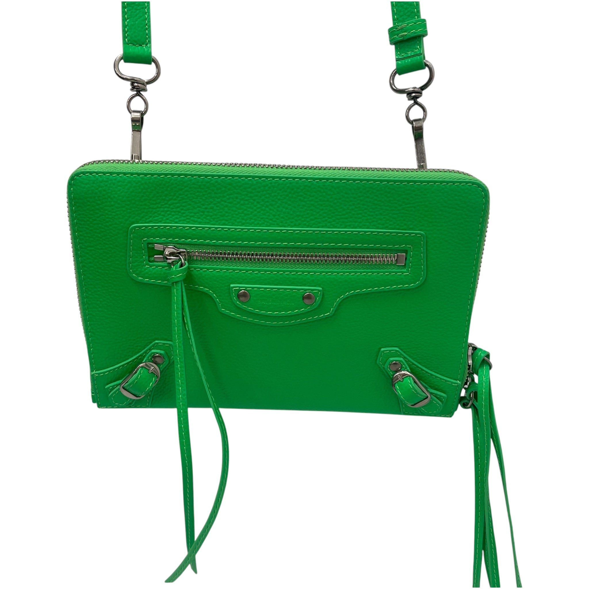 BALENCIAGA/Hand Bag/Goat Leather/GRN/Silver hardware view 1