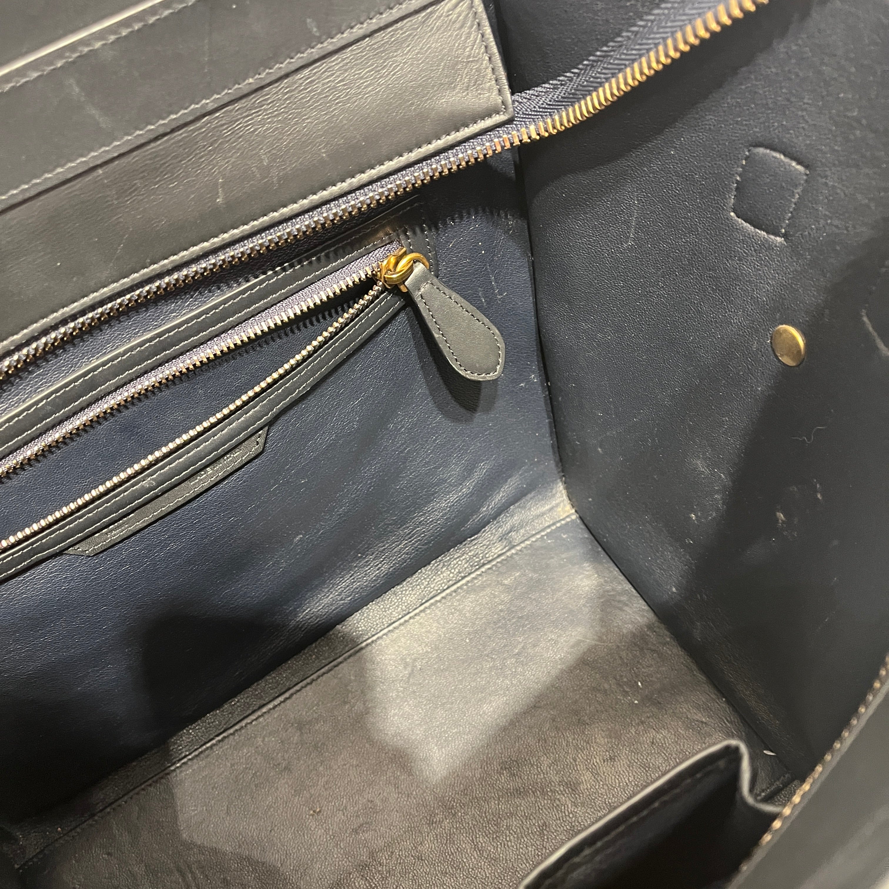 CELINE/Tote Bag/Border/Leather/BLU/Mini Luggage Tote in Blue view 20