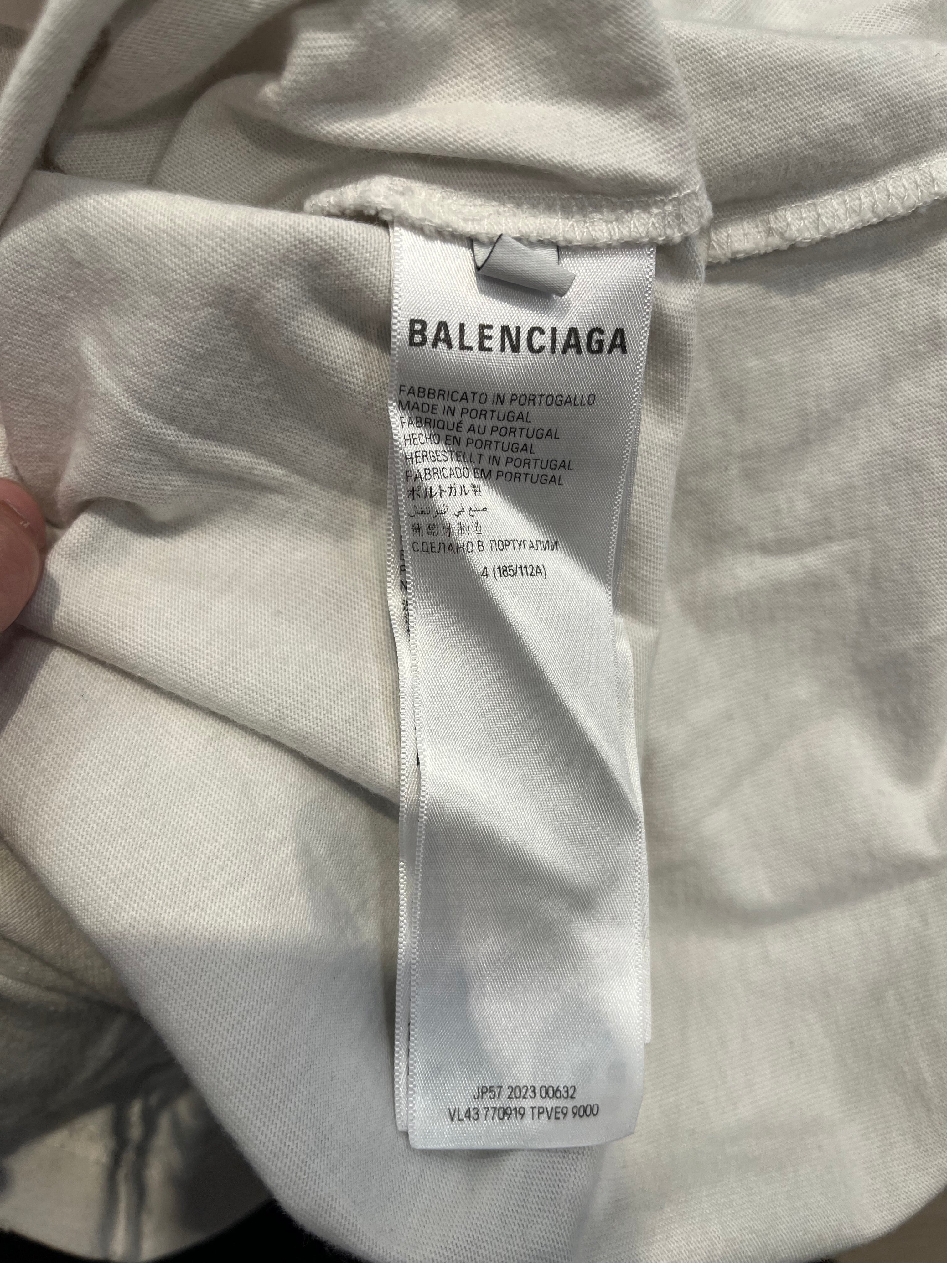 BALENCIAGA/T-Shirt/4/Cotton/WHT/All Over Print/ view 4