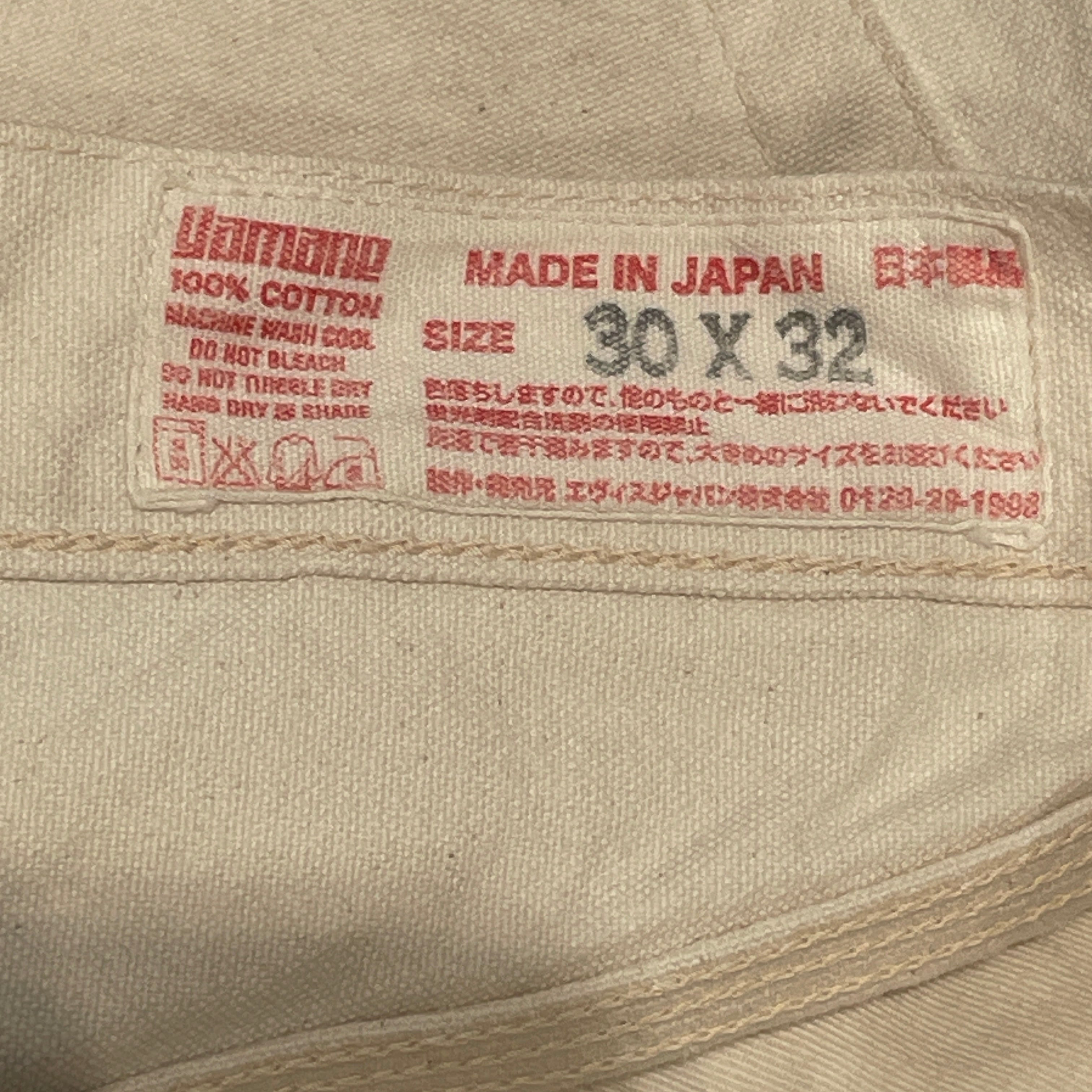 EVISU/Straight Pants/30/Denim/WHT/buckle back view 3