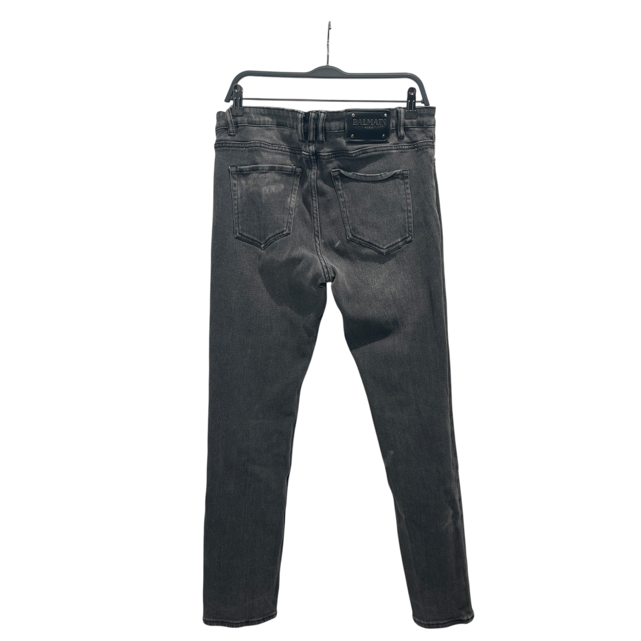 BALMAIN/Pants/34/Cotton/GRY/Vintage Straight Leg Denim view 2