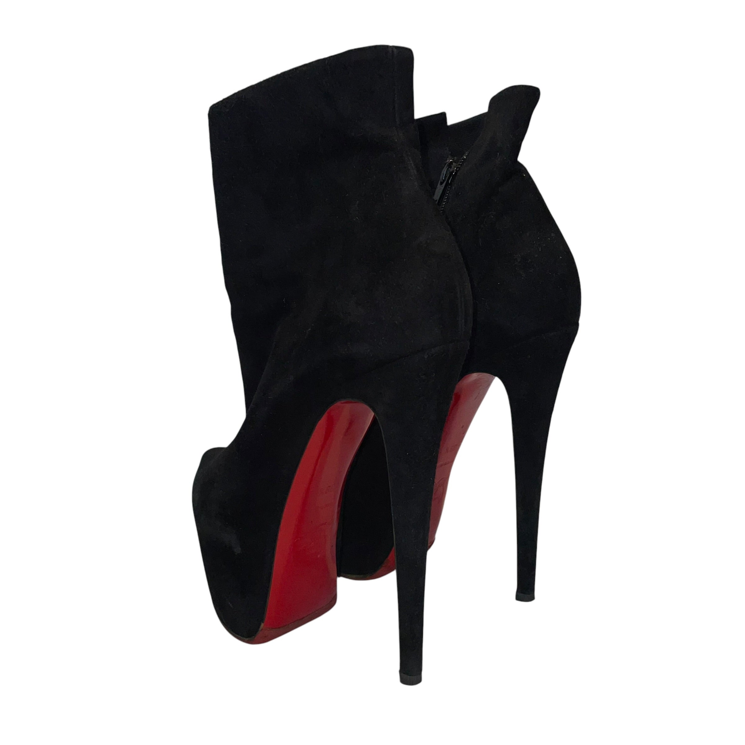 Christian Louboutin/Heels/EU 39.5/Suede/BLK/black suede platform boots view 2