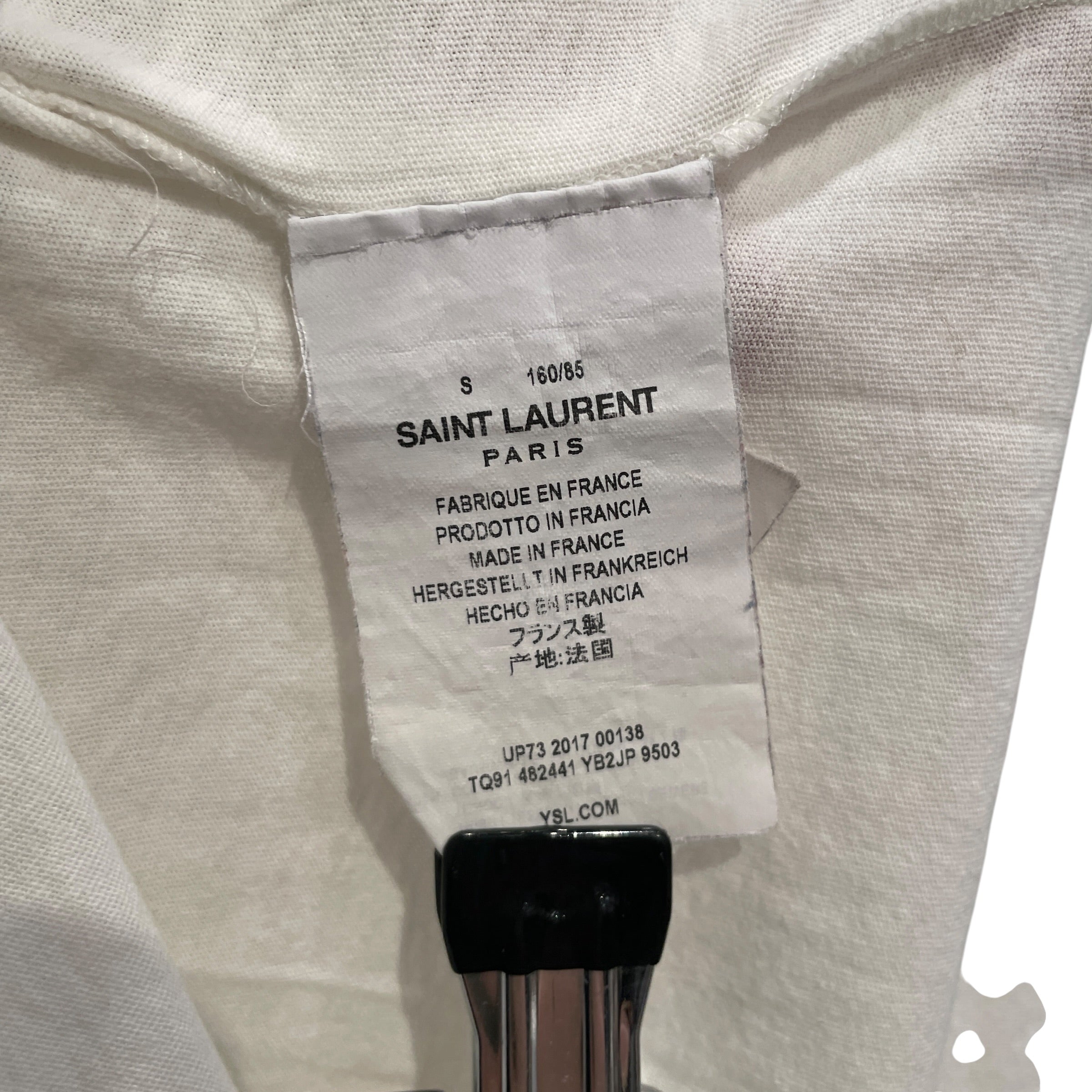SAINT LAURENT/T-Shirt/S/Cotton/WHT/CAT WINE view 4