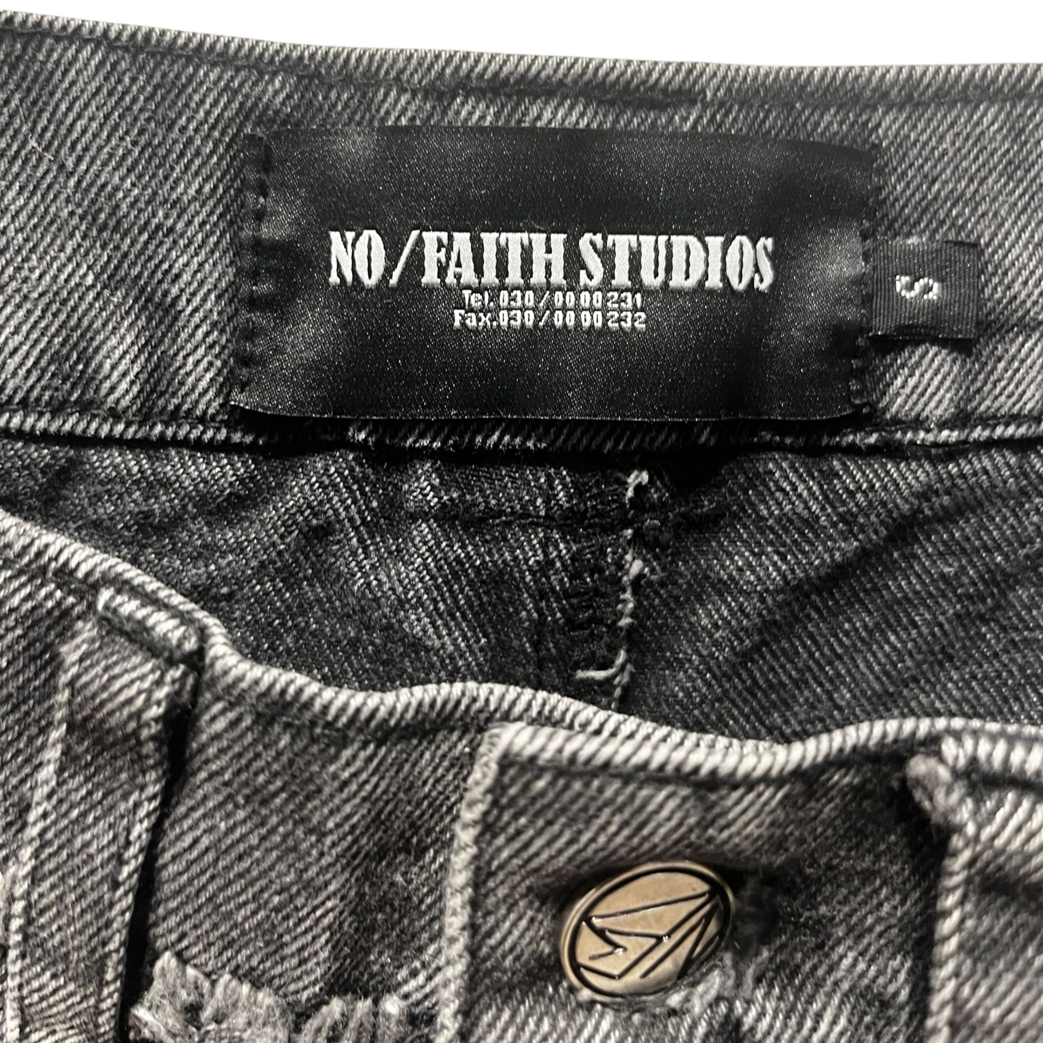 NO/FAITH STUDIOS/Cargo Pants/S/Denim/BLK/DISTRESSED view 5