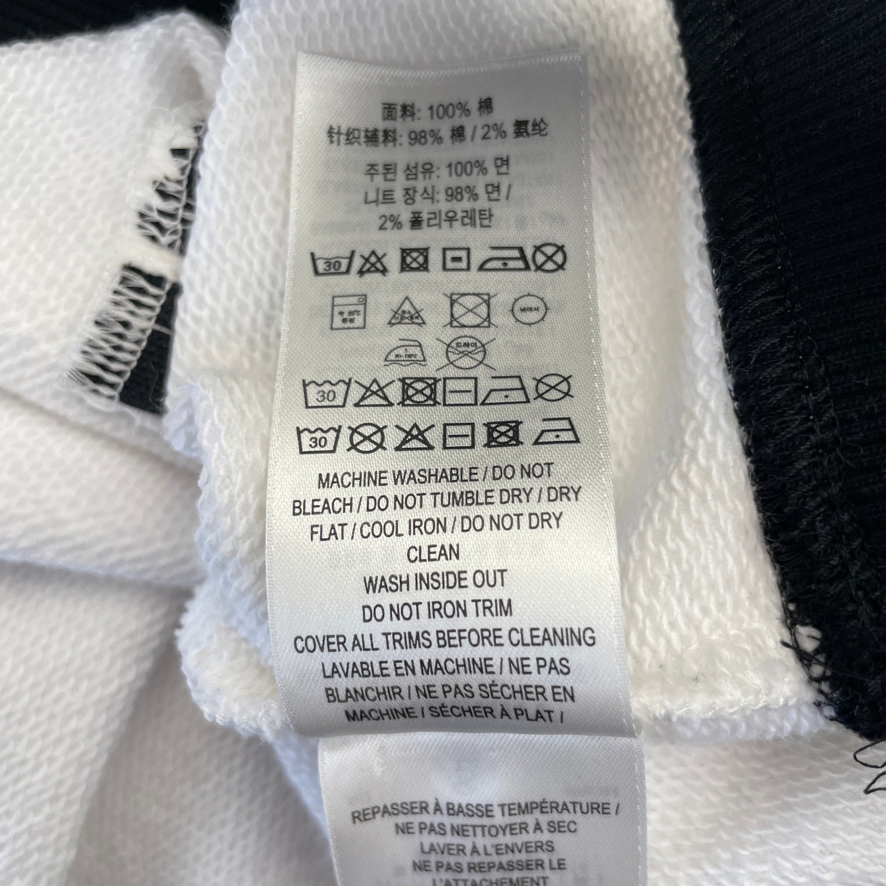 BURBERRY/Hoodie/S/Cotton/WHT/reflective shoulder view 3