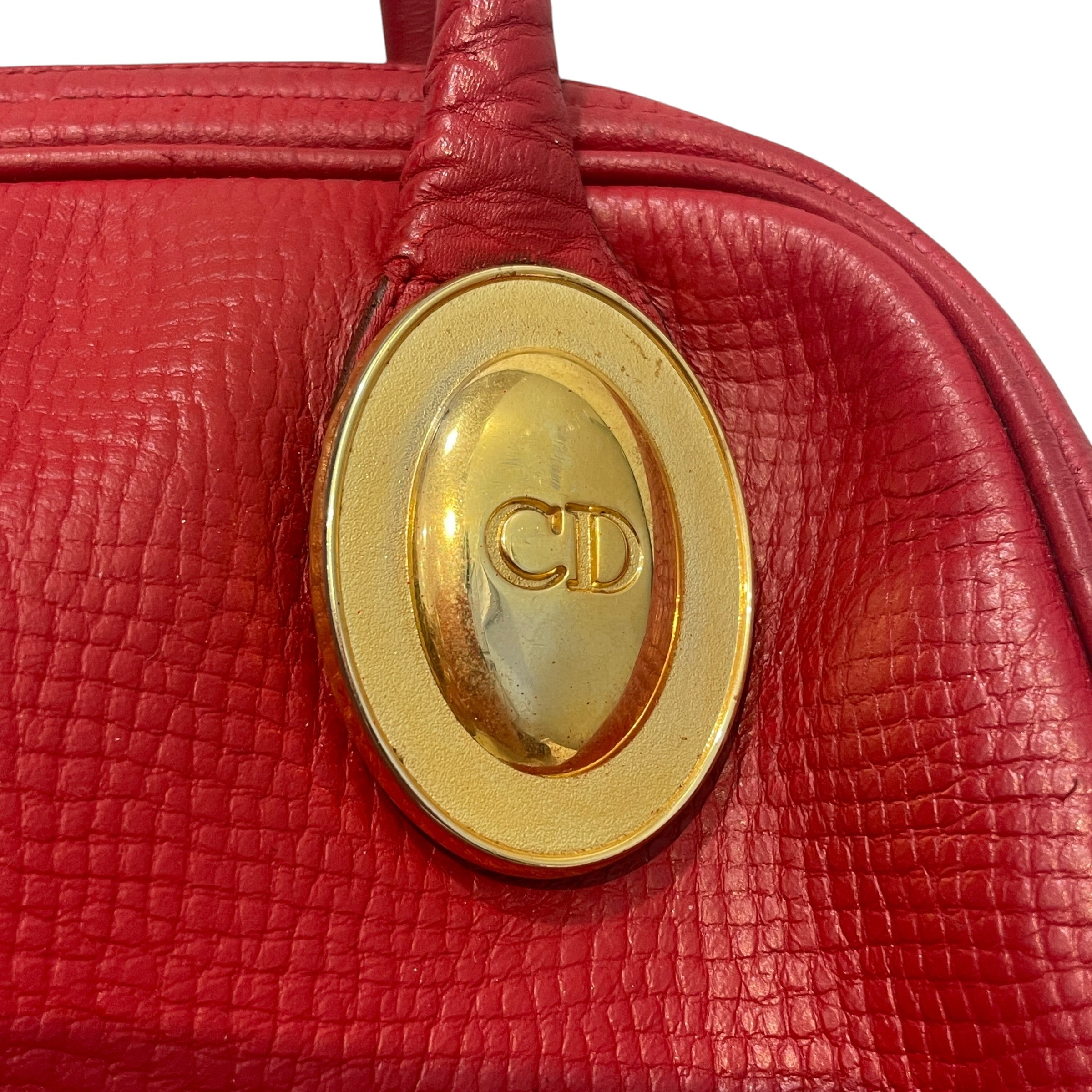Christian Dior/Hand Bag/Leather/RED/CD Logo Two-Way Handbag view 5