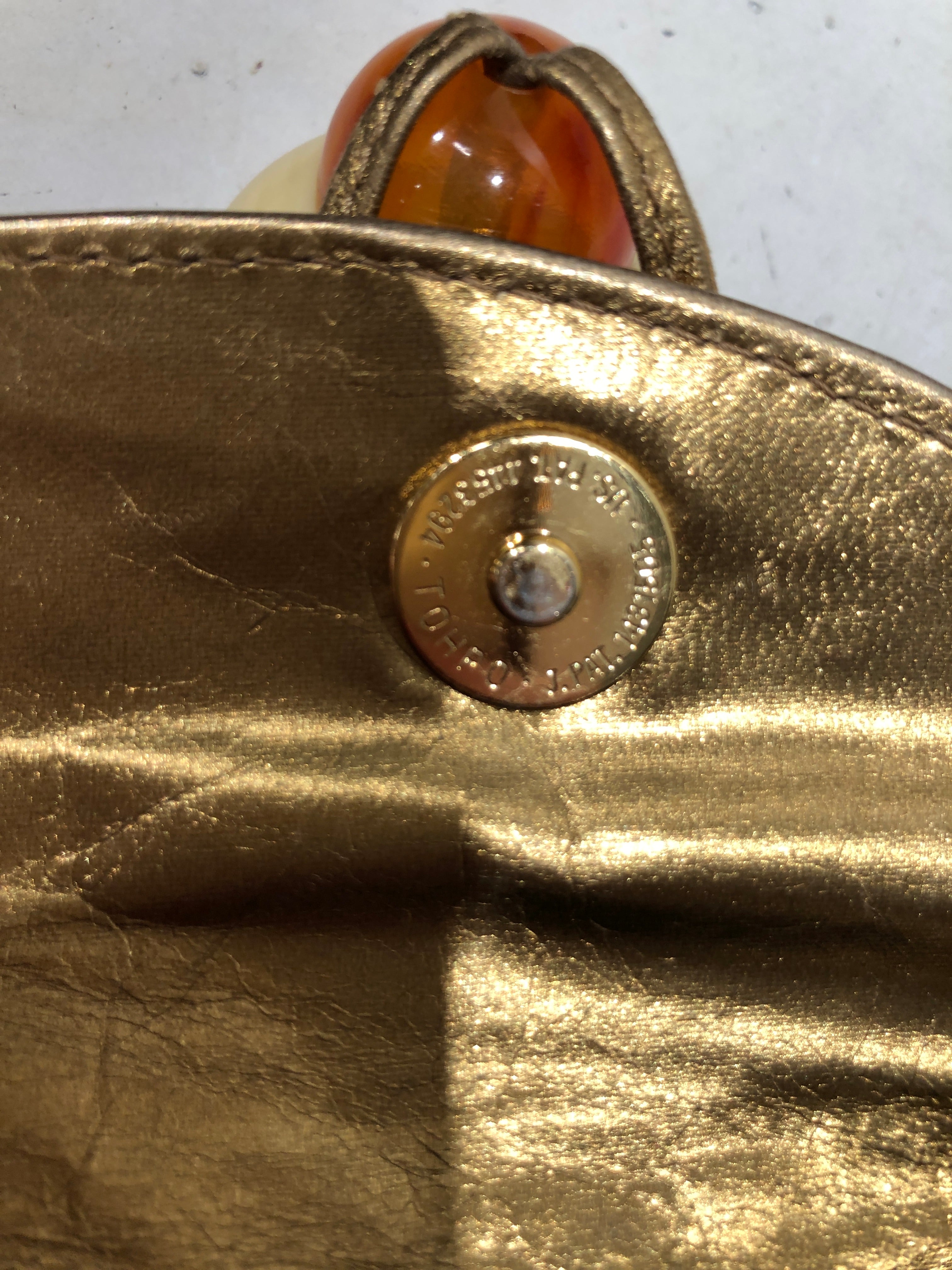 BOTTEGA VENETA/Cross Body Bag/Leather/GLD/woven leather bag w ornament view 6