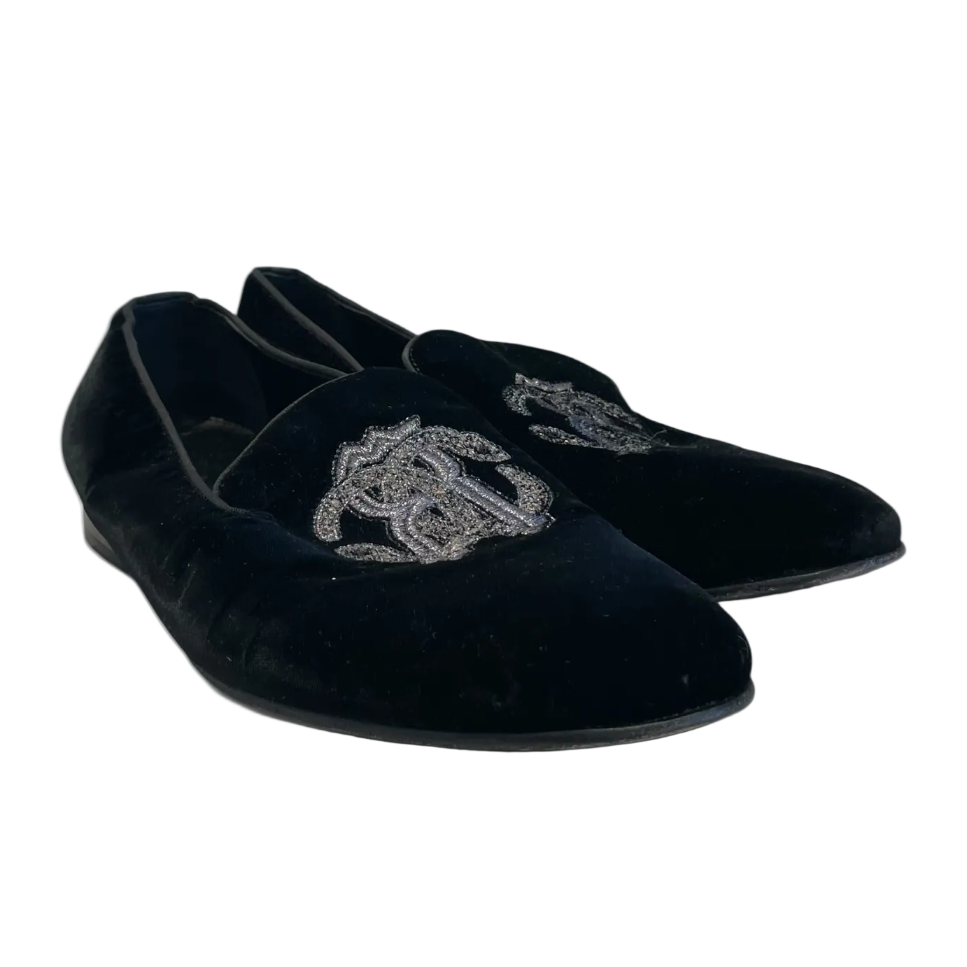roberto cavalli/Loafers/EU 44/Velour/BLK/Mirror Snake Monogram view 1