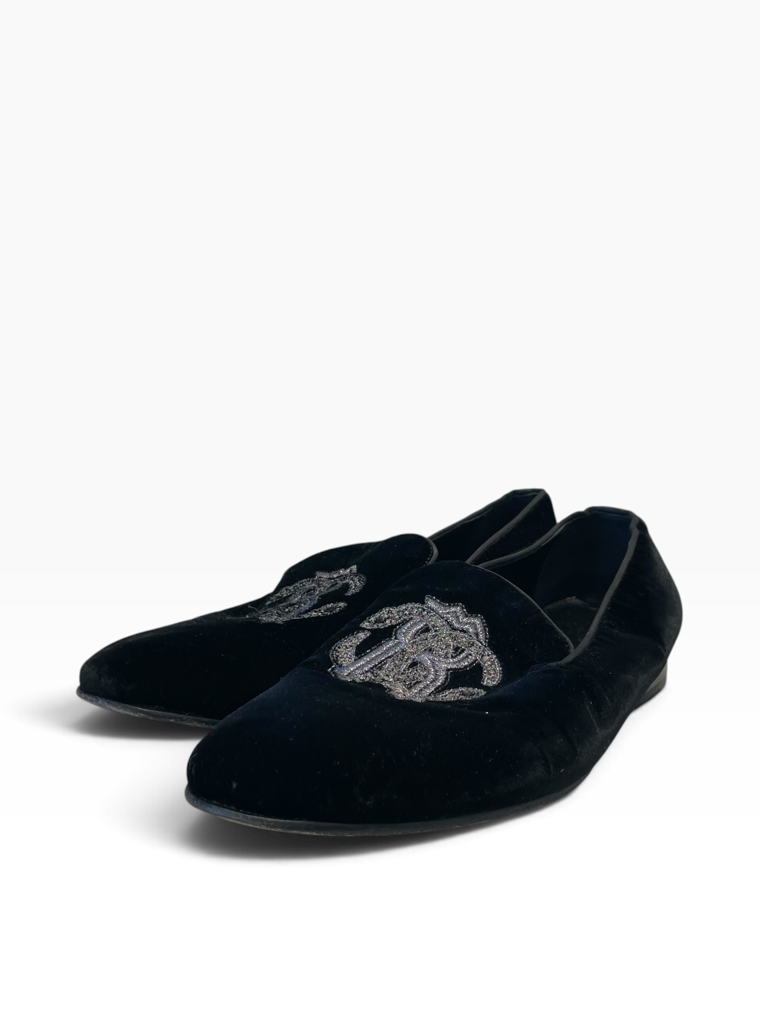 roberto cavalli/Loafers/EU 44/Velour/BLK/Mirror Snake Monogram view 1