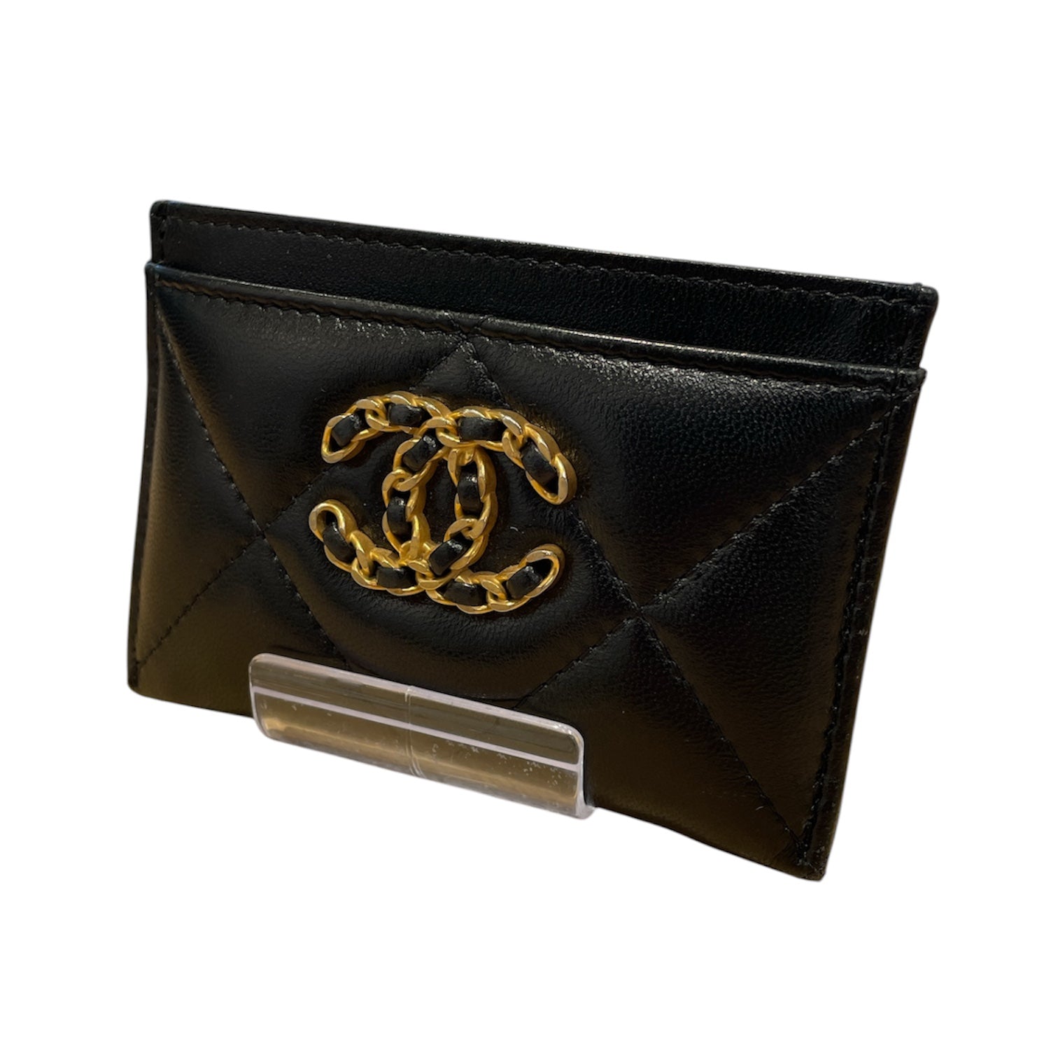 CHANEL/Wallet/Leather/BLK/CHANEL 19 CARD HOLDER view 1