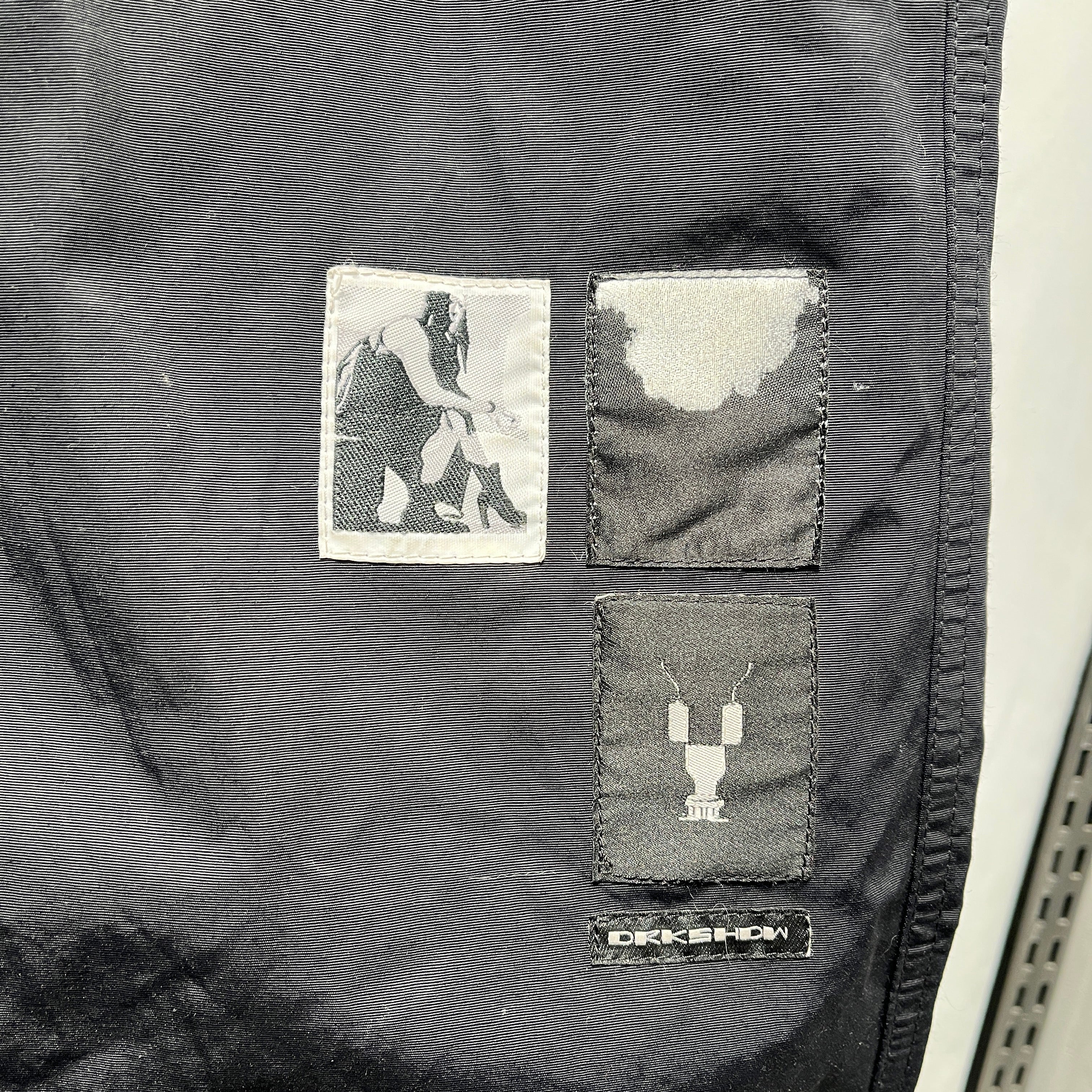 RICK OWENS DRKSHDW/Shorts/M/Nylon/BLK/PATCHWORK DROP SHORTS view 3