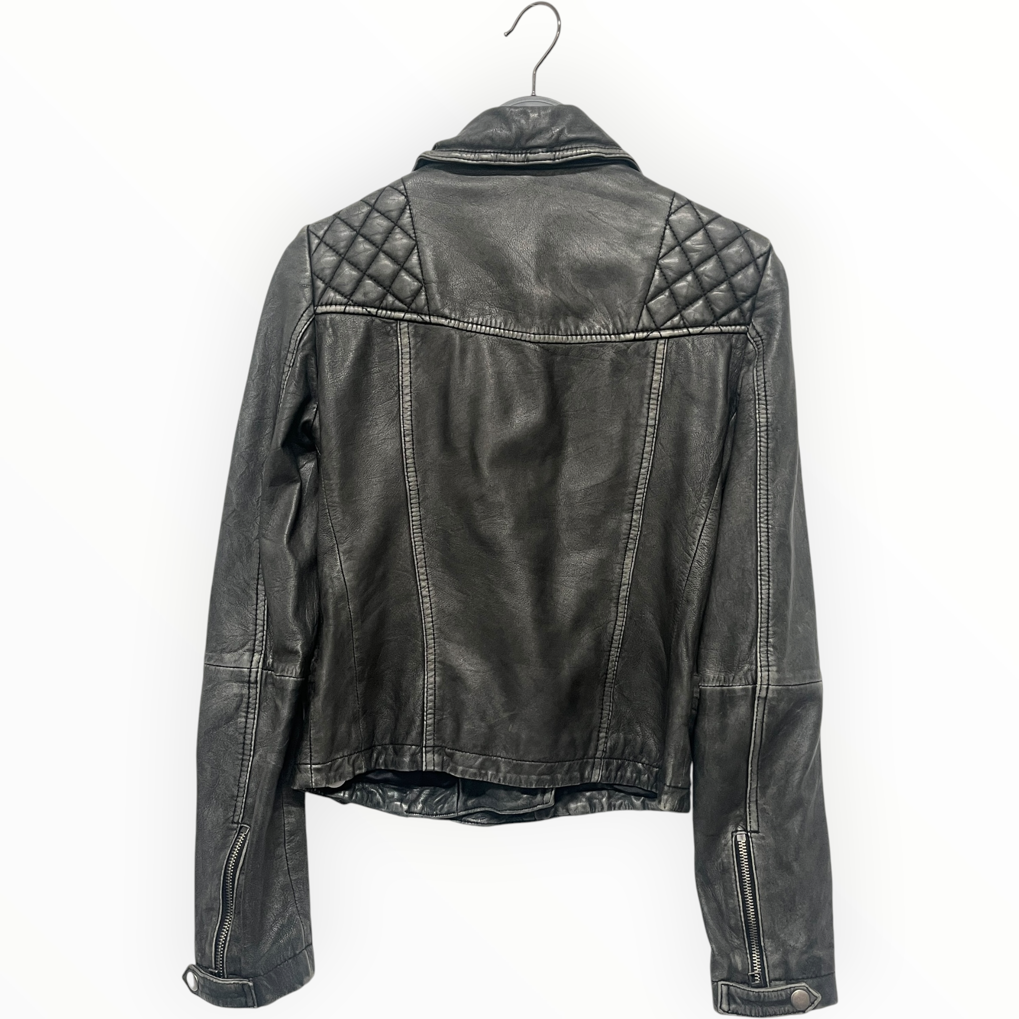 ALLSAINTS/Jacket/0/Leather/Gray/LEATHER JACKET view 2