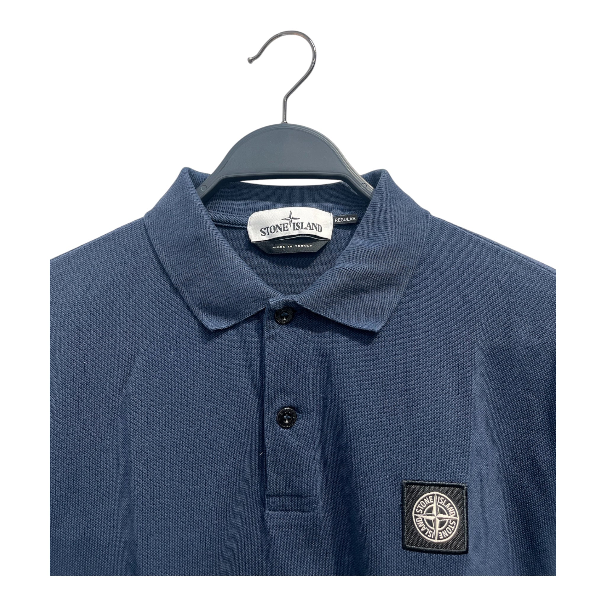 STONE ISLAND/Polo Shirt/M/Cotton/NVY/COMPASS SIDE LOGO HENLEY view 3