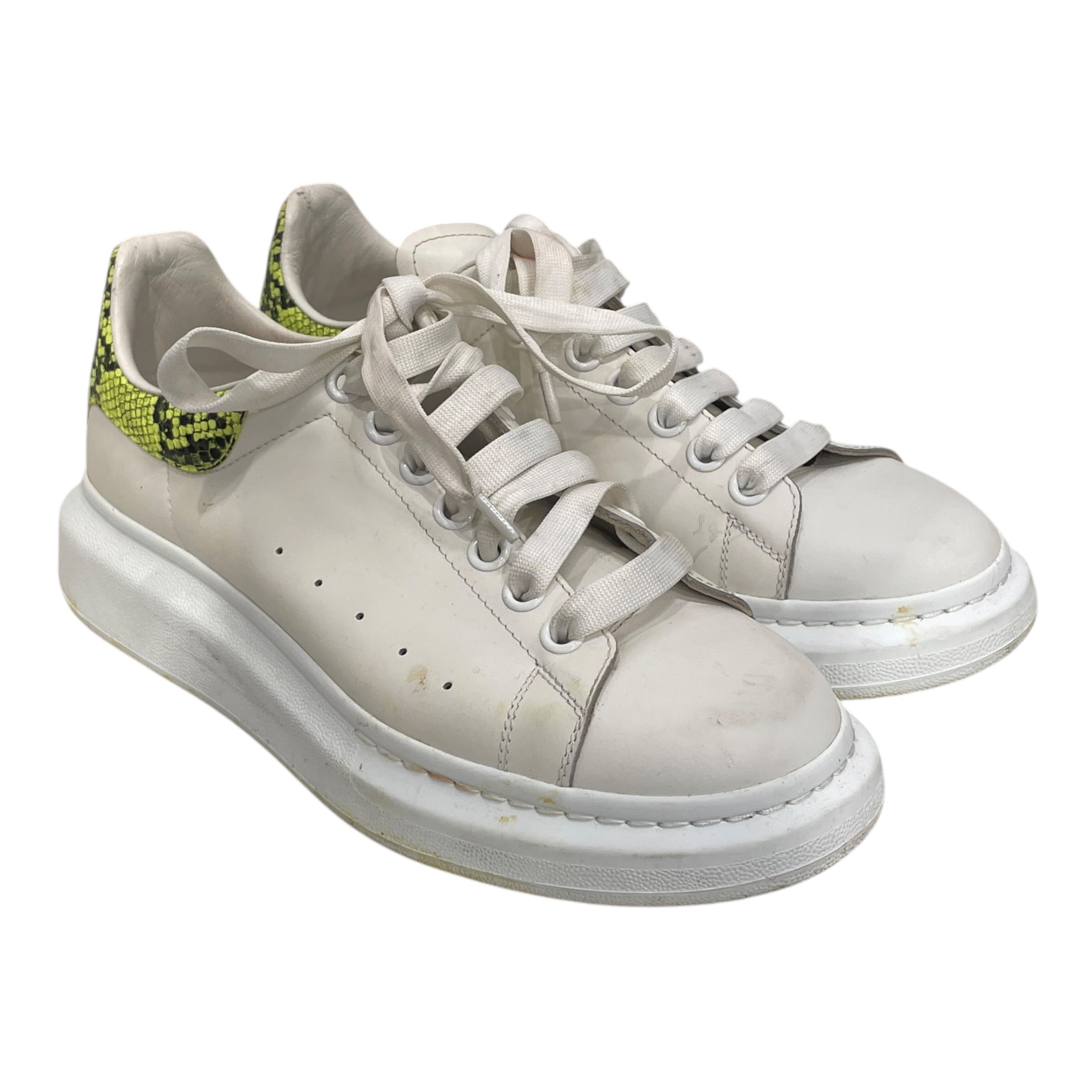 Alexander McQueen/Low-Sneakers/EU 40.5/Leather/WHT/AMQ WHITE LOW SNKR NEON SNAKE view 1