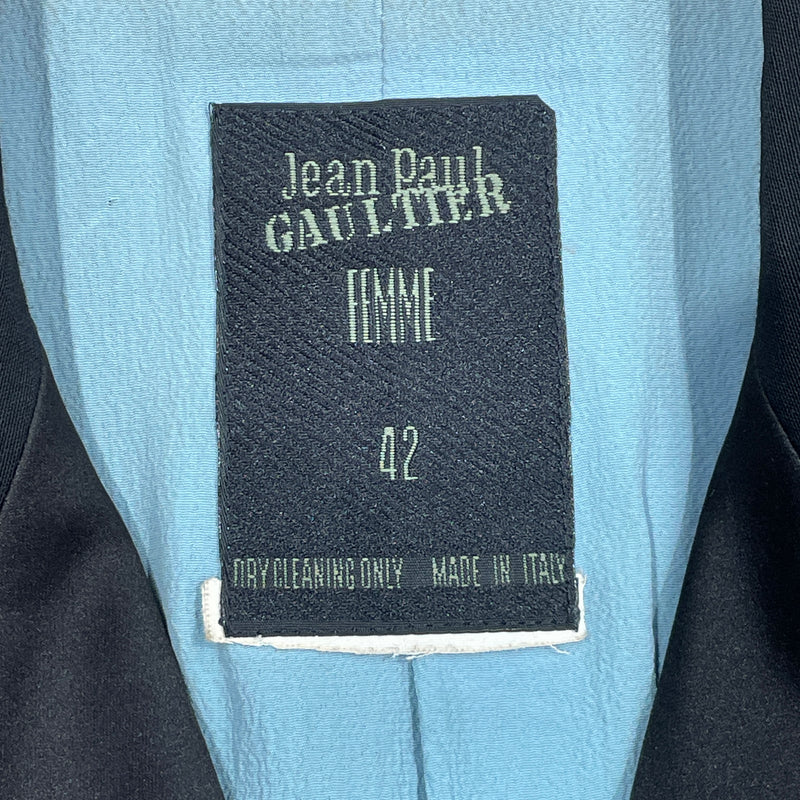 Jean Paul GAULTIER FEMME/Tailored Jkt/42/Wool/BLK/SUSPENDER BONDAGE STRAPS