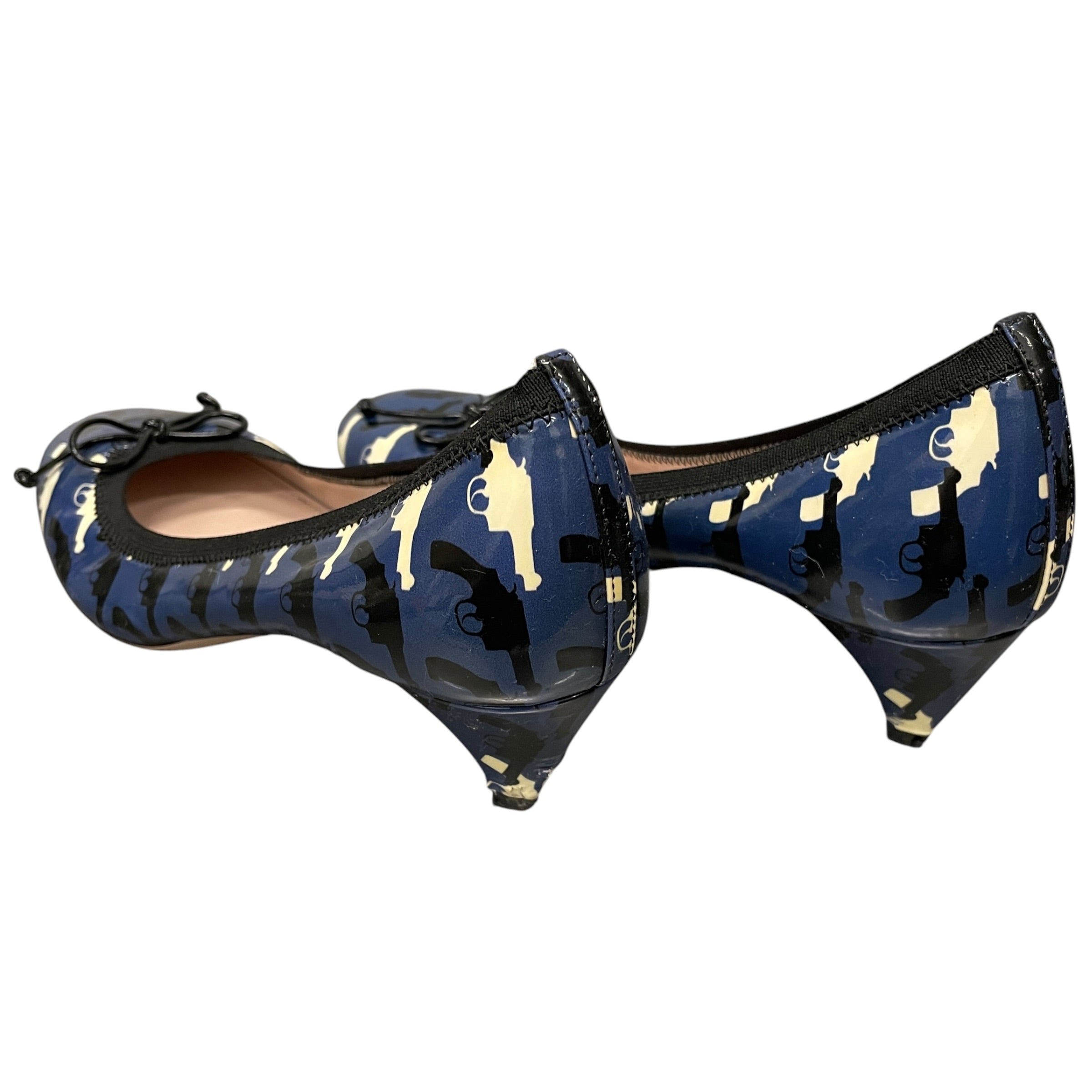 MIU MIU/Heels/EU 39/Leather/BLU/04 PISTOL PRINT HEELS view 2