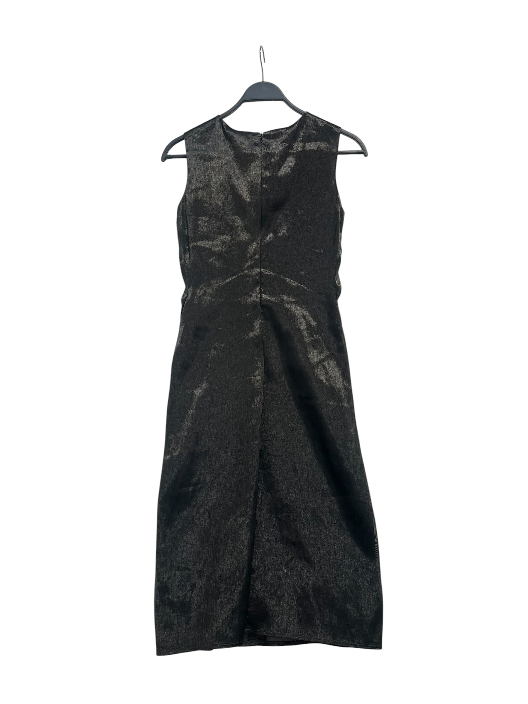 JIL SANDER/SL Dress/36/Polyester/BLK/METALIC SHIMMER GEO PLEATING view 2