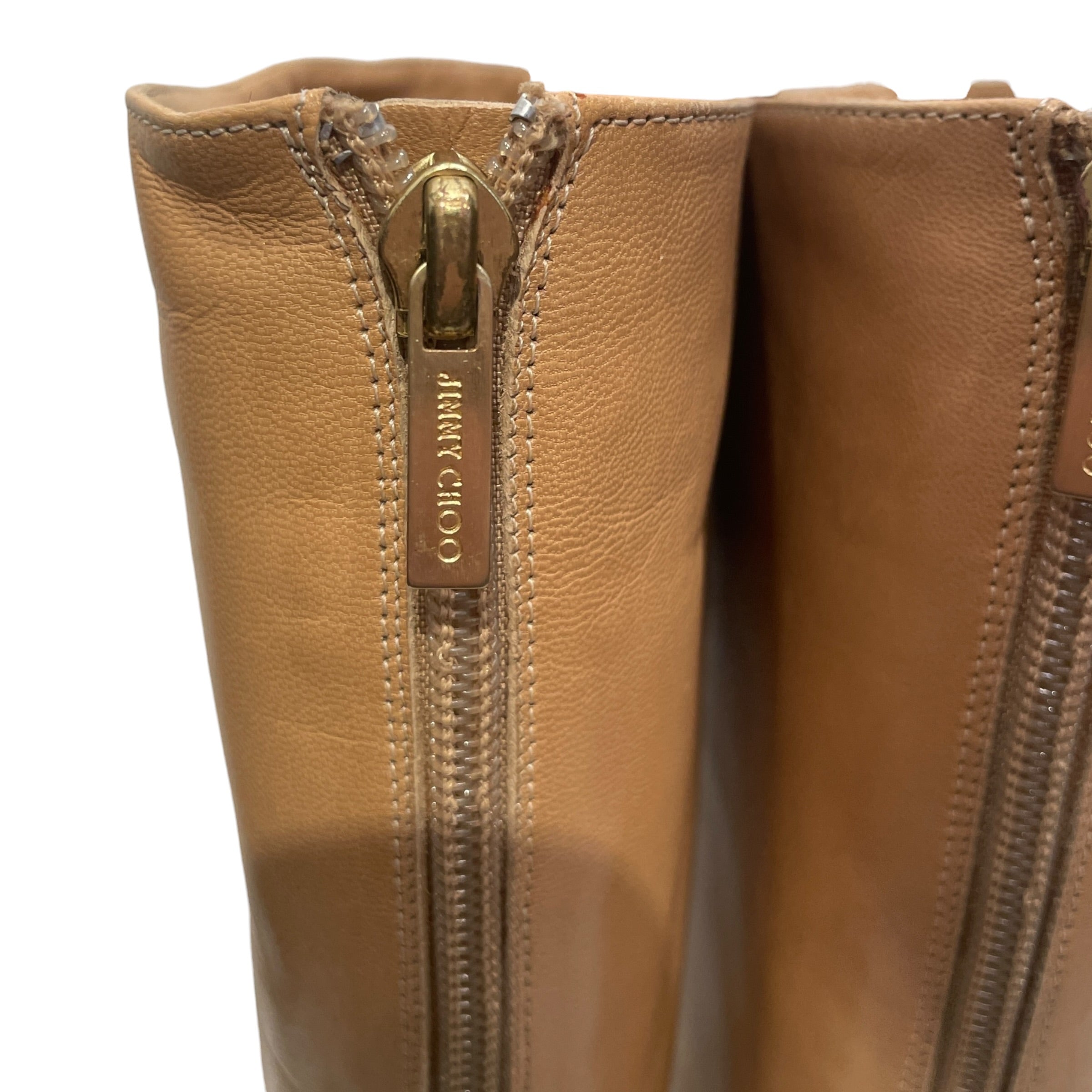 JIMMY CHOO/Boots/EU 36/Leather/BEG/GOLD BACK ZIP view 4