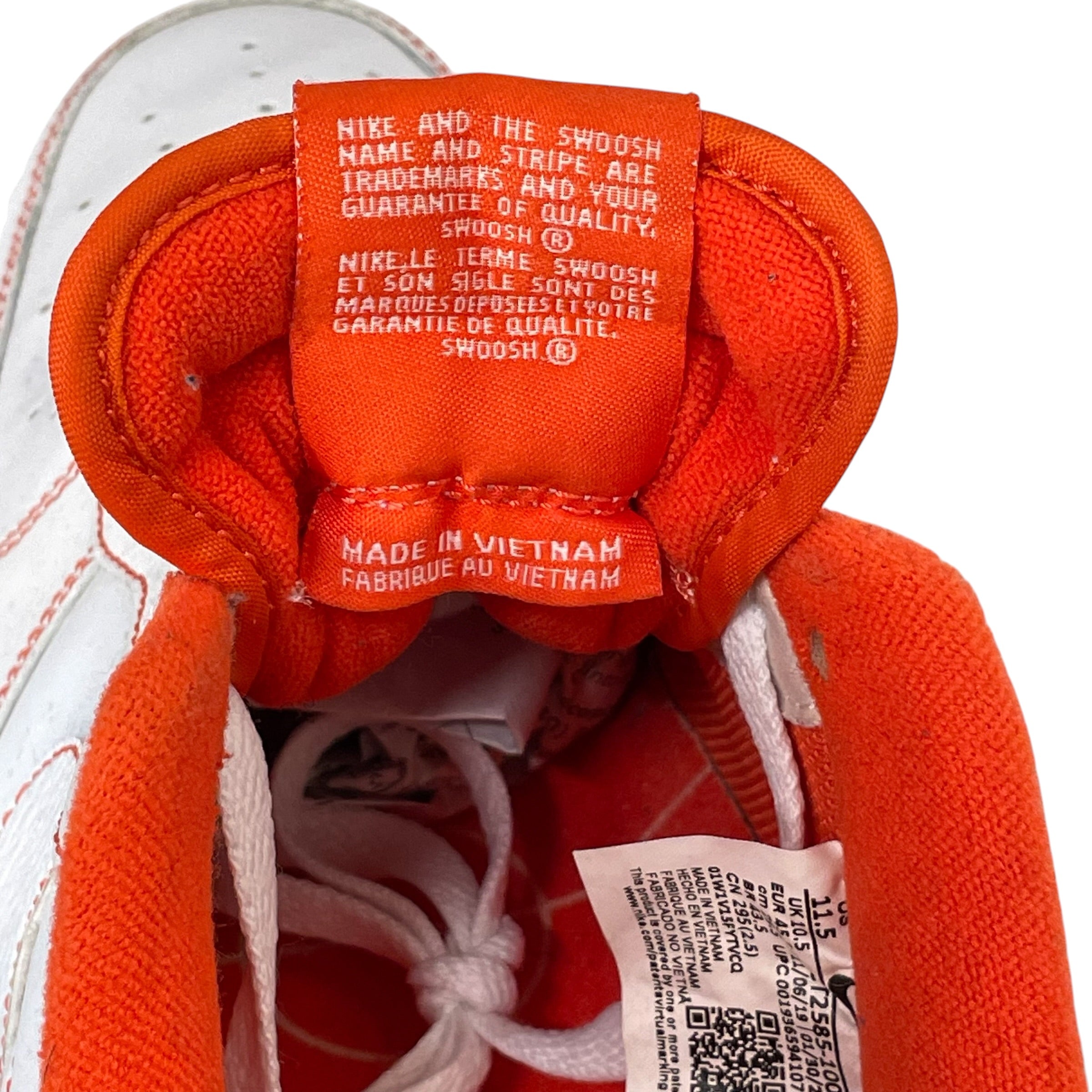 NIKE/Low-Sneakers/US 11.5/Leather/WHT/AF 1 LV8 EMB view 8