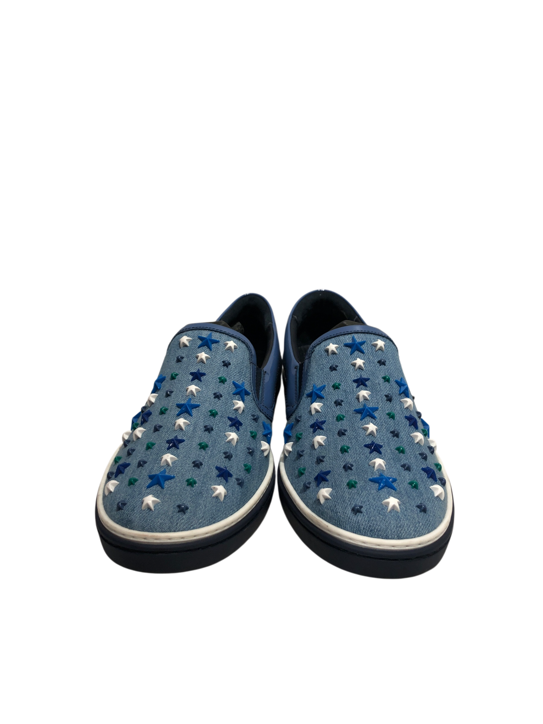 JIMMY CHOO/Low-Sneakers/US 9/Denim/BLU/Star Bedazzled Slip on Sneaker view 3
