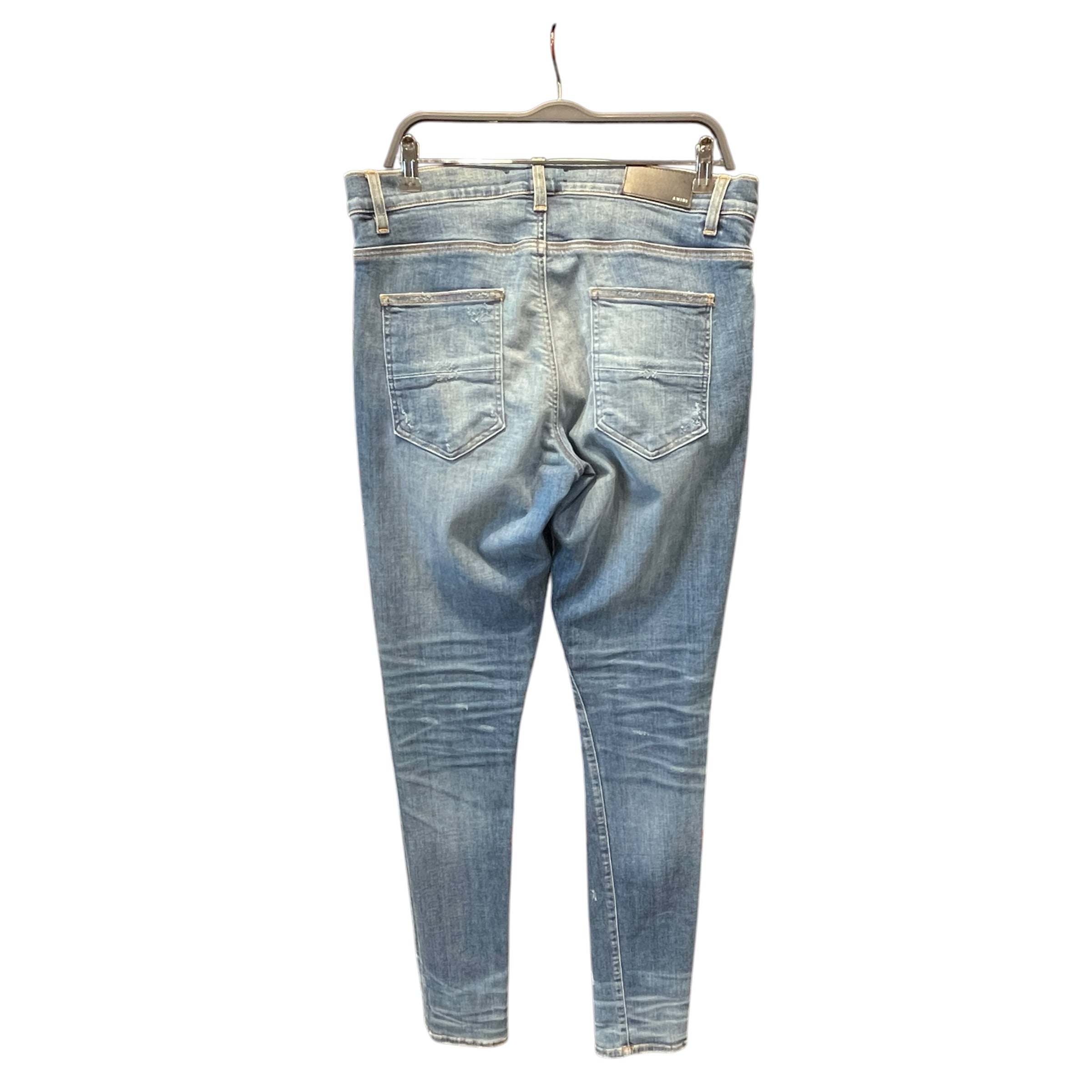 AMIRI/Skinny Pants/34/Cotton/BLU/MX1 Leather Insert Jeans view 2