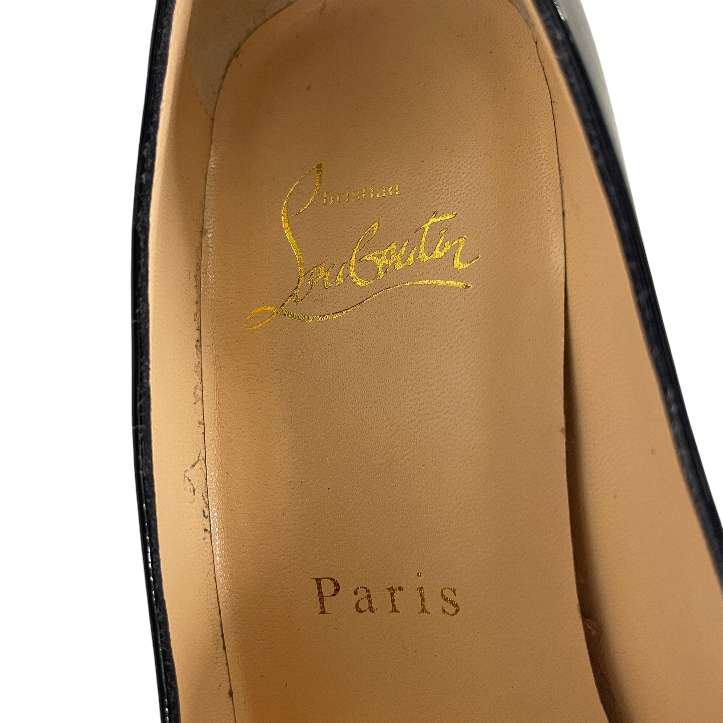 Christian Louboutin/Heels/US 5.5/Leather/BLK/BLK HEEL/BEIGE SOLE view 7