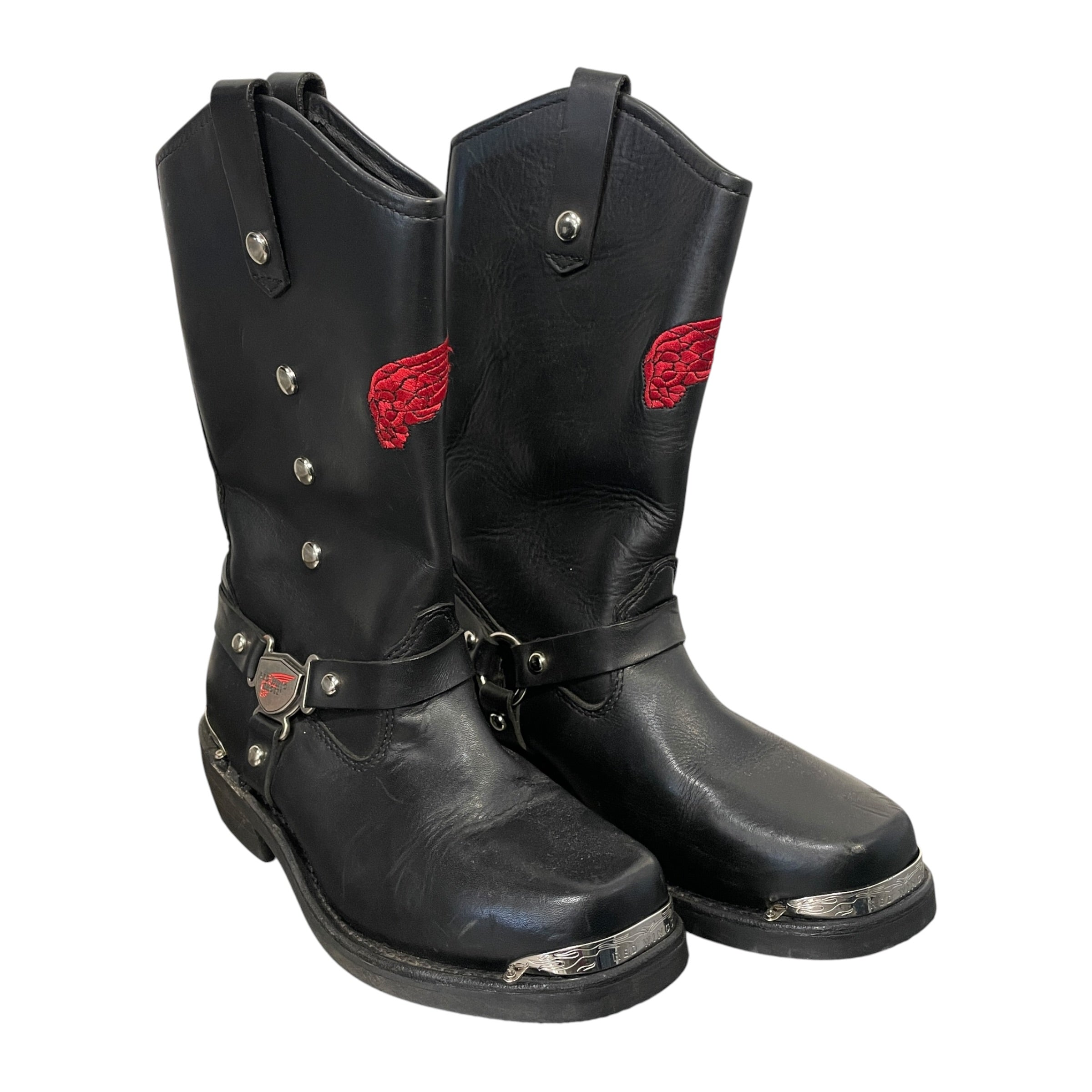 Red Wing/Biker Boots/US 7.5/Leather/BLK/Vintage SLVR Buckle view 2