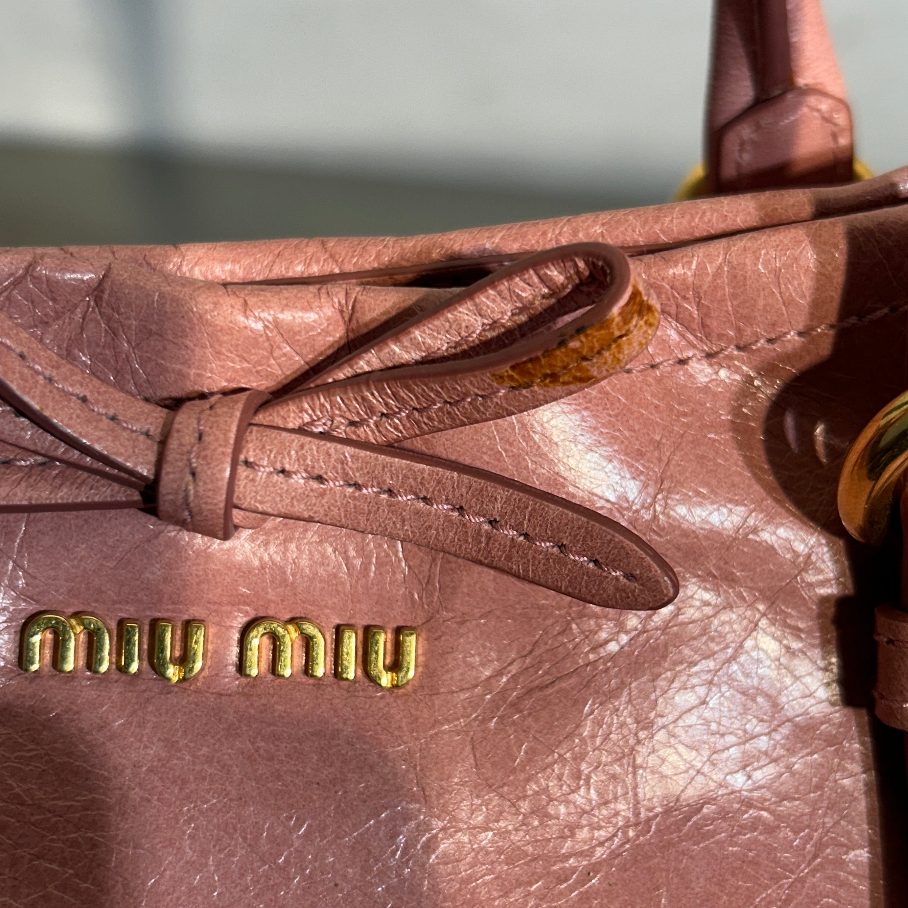 MIU MIU/Bag/Leather/PNK/Miu Miu pink shoulder view 7