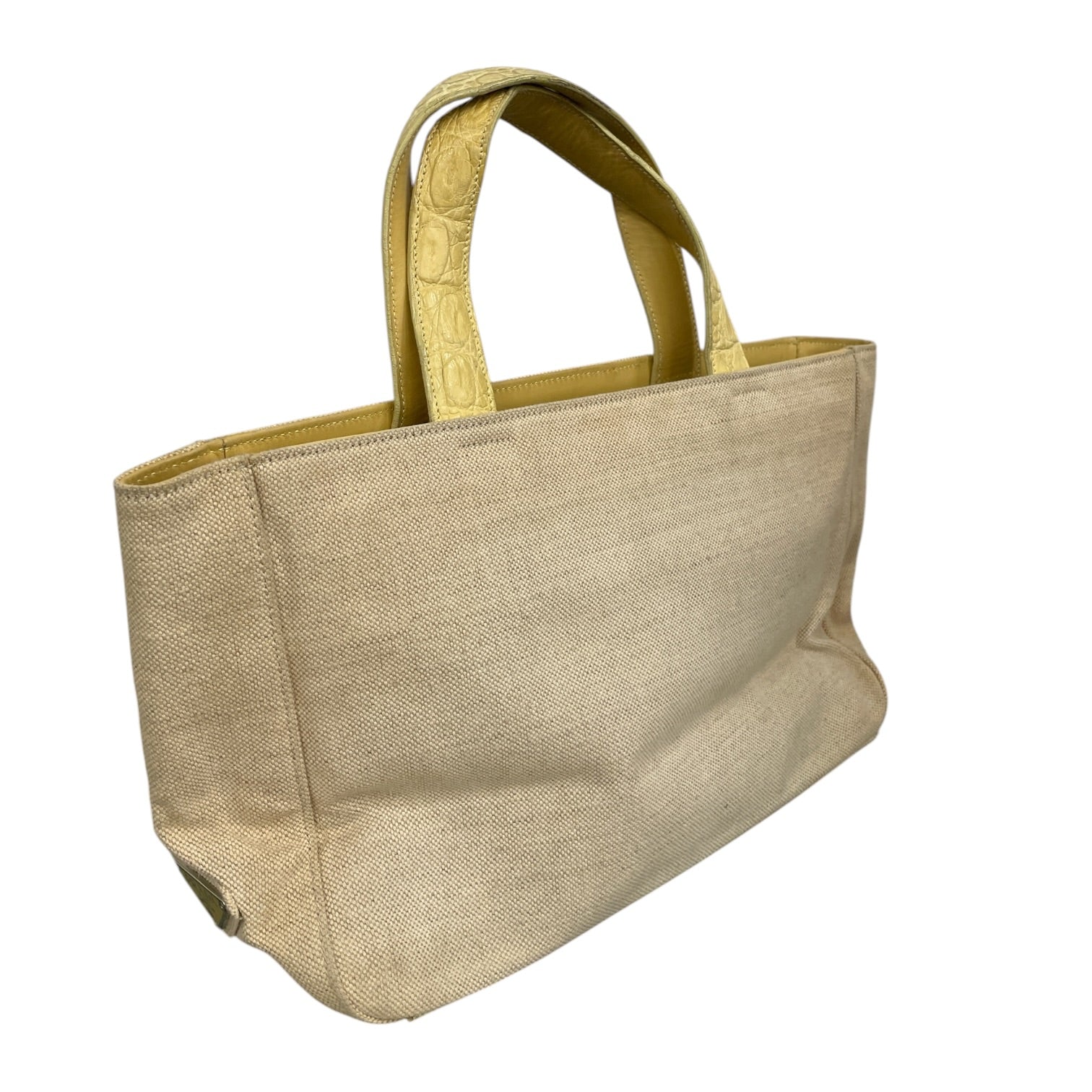 PRADA/Hand Bag/Tweed/CRM/Enameled Metal Triangle Phenix view 6