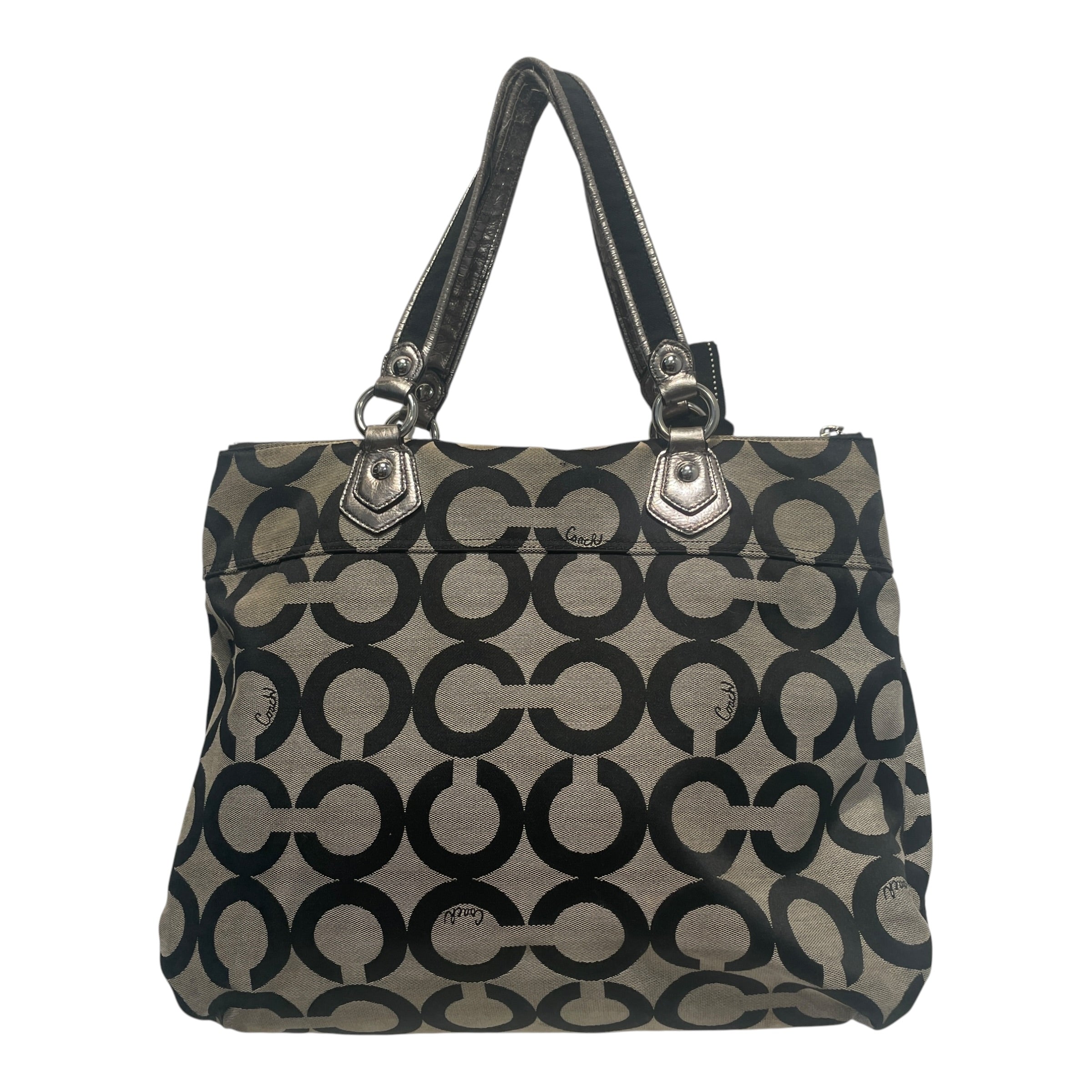 COACH/Hand Bag/Monogram/Cotton/GRY/Poppy Tote view 5