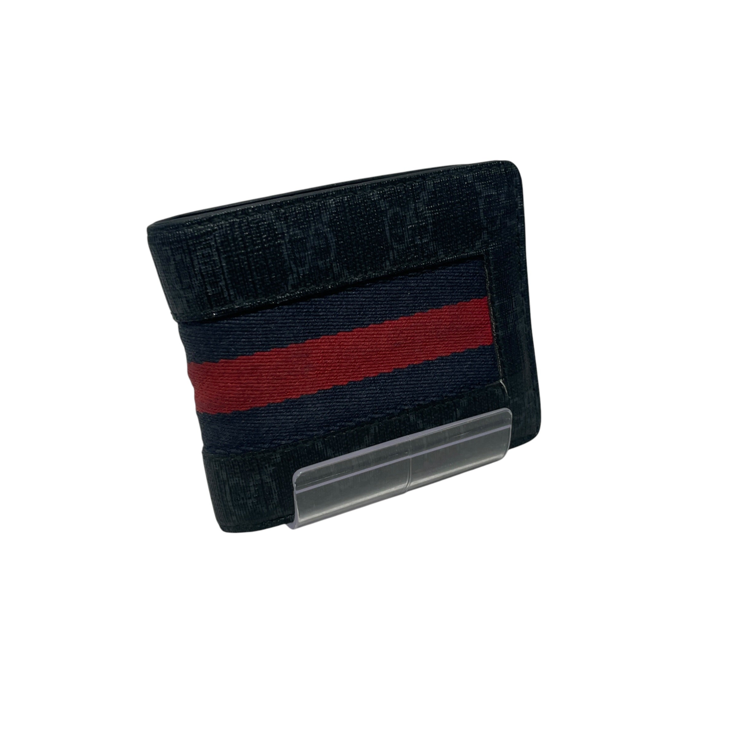 GUCCI/Bifold Wallet/Leather/BLK/M's/gg supreme view 1