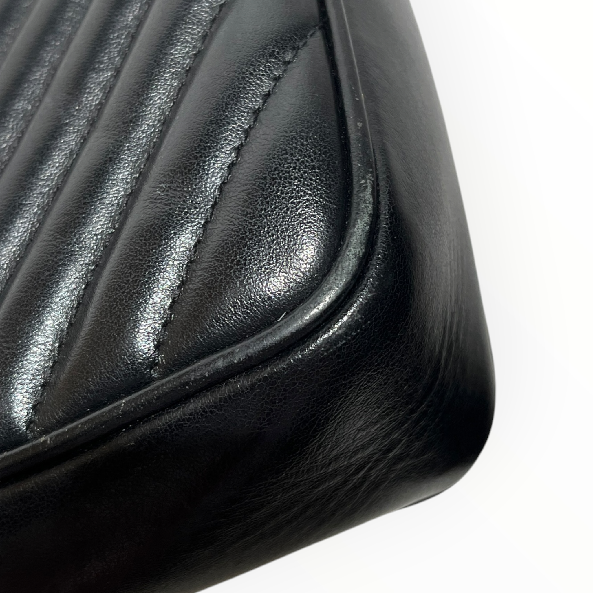 YVES SAINT LAURENT/Cross Body Bag/Leather/BLK/gold accent tassel view 8