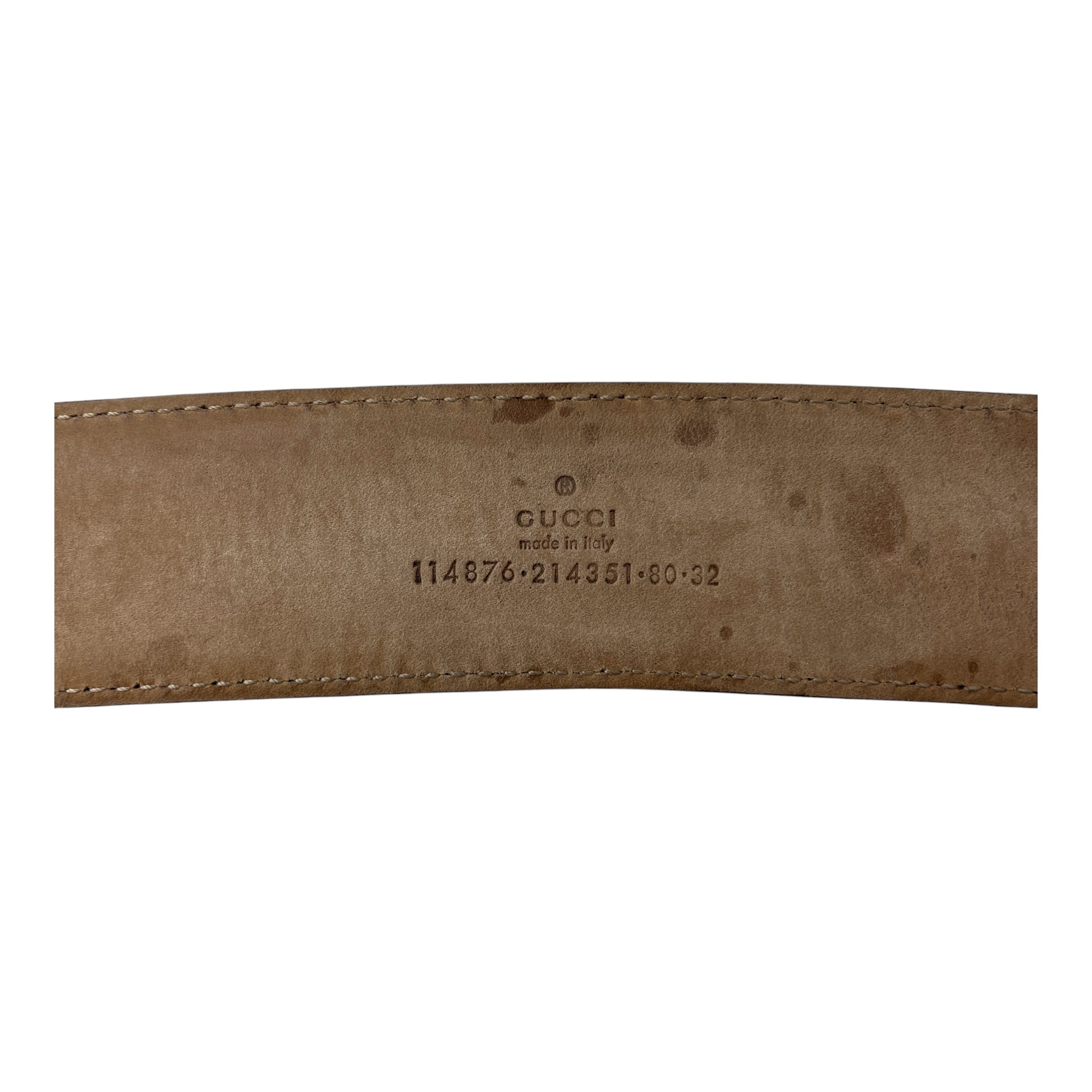 GUCCI/Belt/Monogram/Leather/CRM/INTERLOCKING BUCKLE view 4