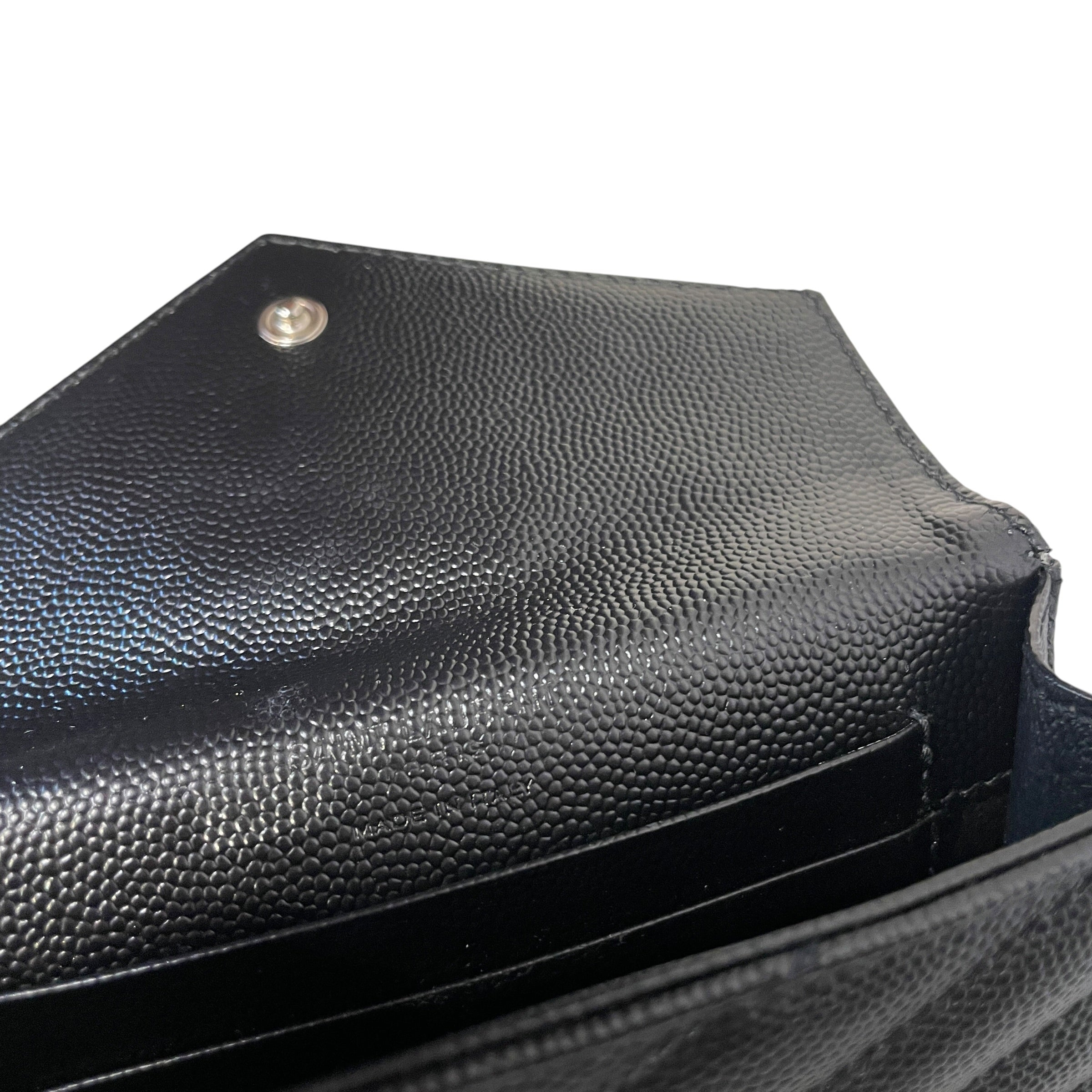 YVES SAINT LAURENT/Trifold Wallet/Leather/BLK/M's/QUILTED view 4