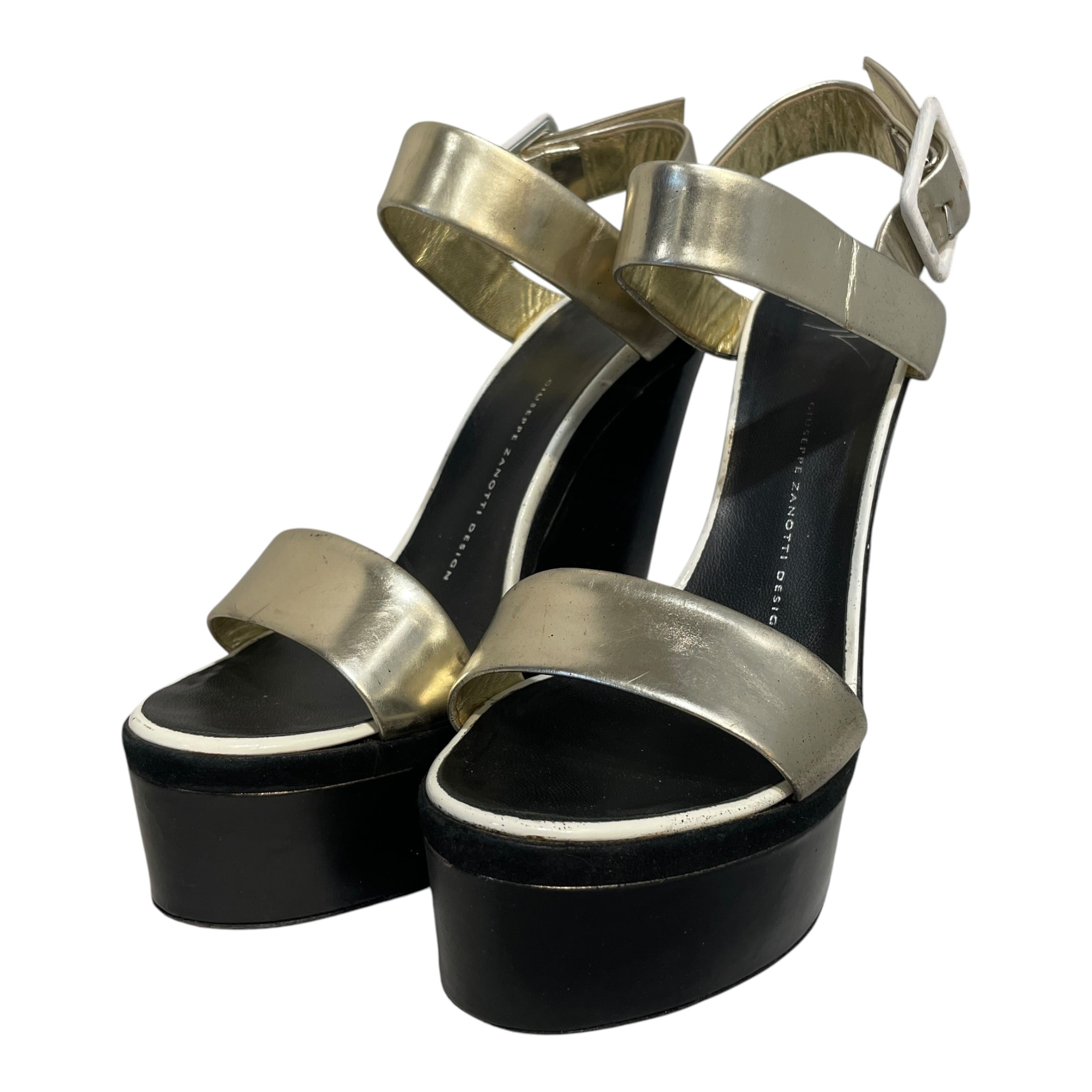 Giuseppe Zanotti/Heels/EU 38/Leather/BLK/Mettalic Platform view 4