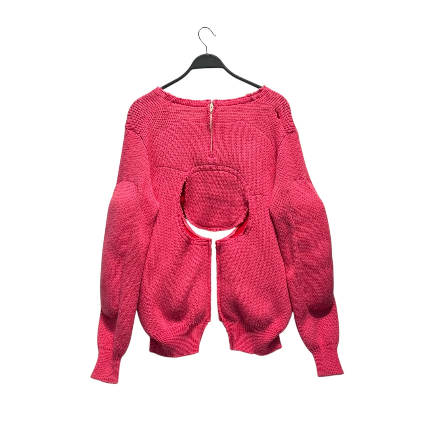 COMME des GARCONS/Sweater/S/Wool/PNK/Pullover/aw2018 padded cut out sweater view 2