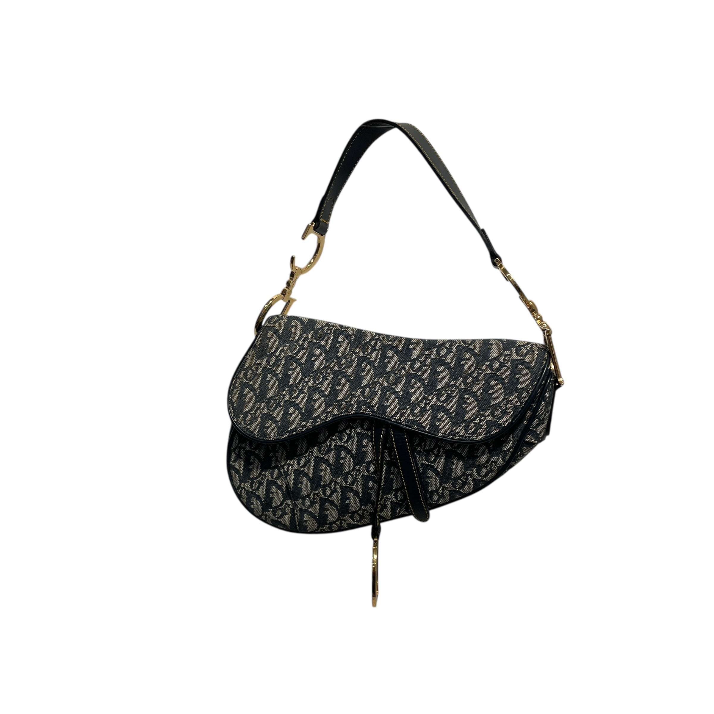 Christian Dior/Hand Bag/Monogram/NVY/saddle view 1