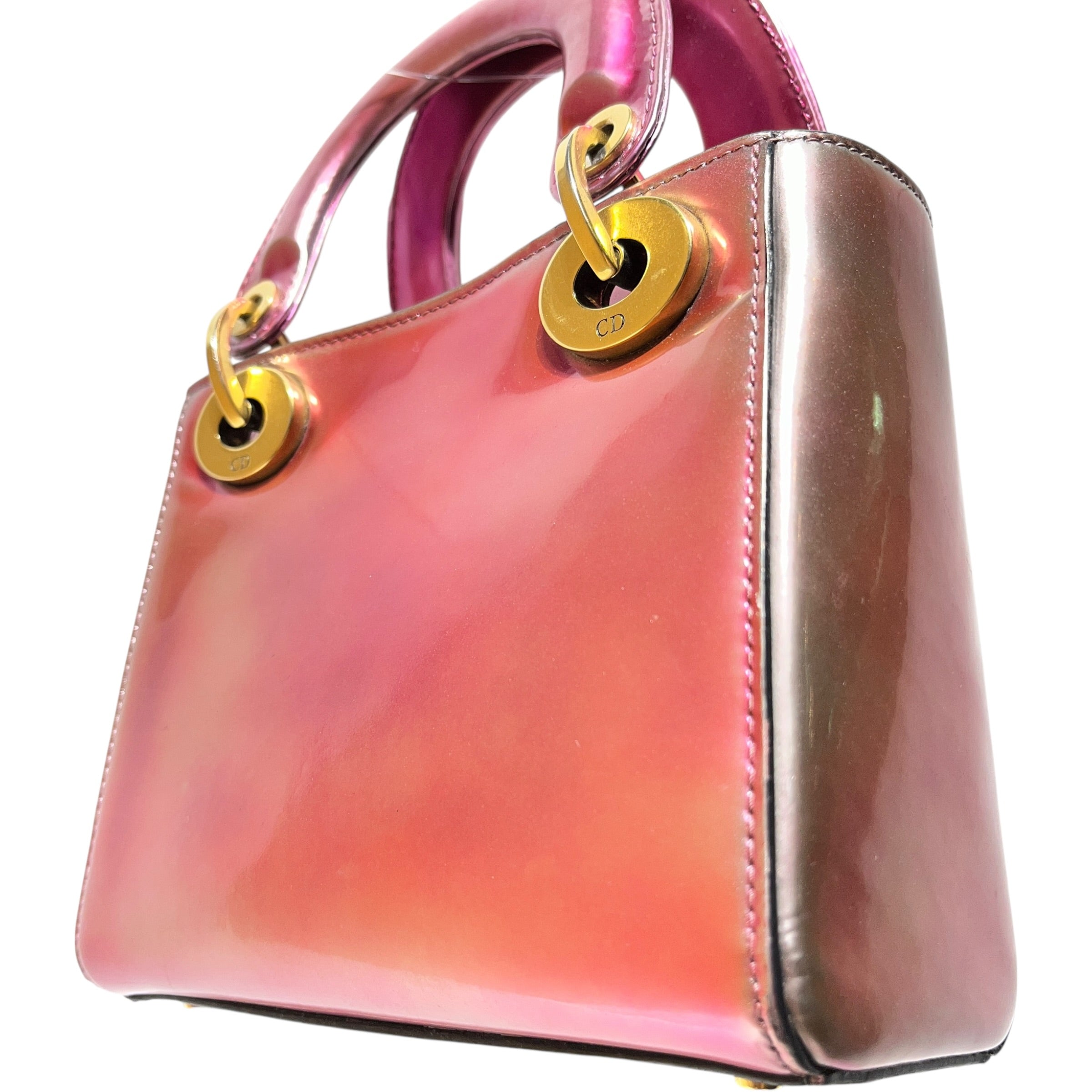 Christian Dior/Hand Bag/All Over Print/Leather/PNK/MINI LADY DIOR view 4