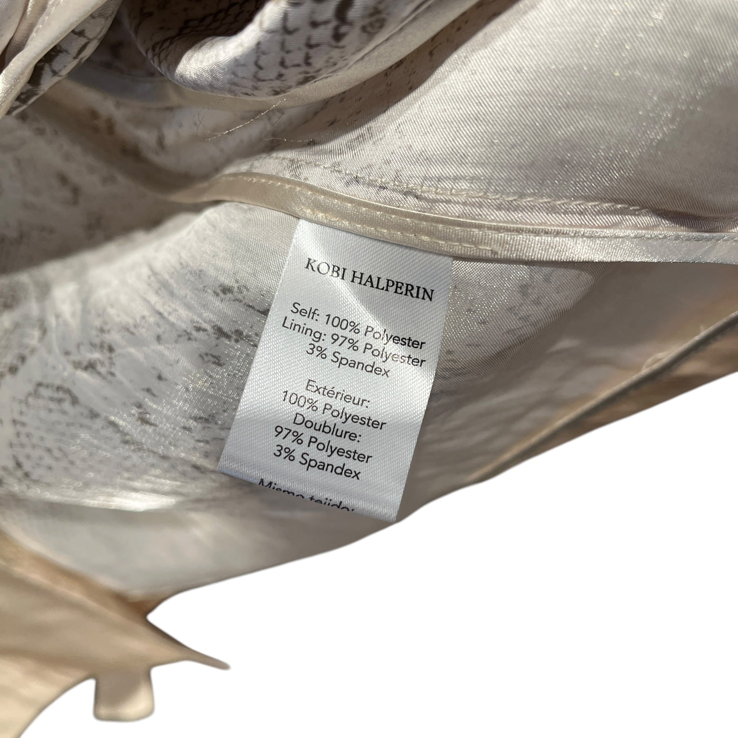 KOBI HALBERIN/LS Blouse/S/Animal Pattern/Polyester/BEG/Snake skin print view 4