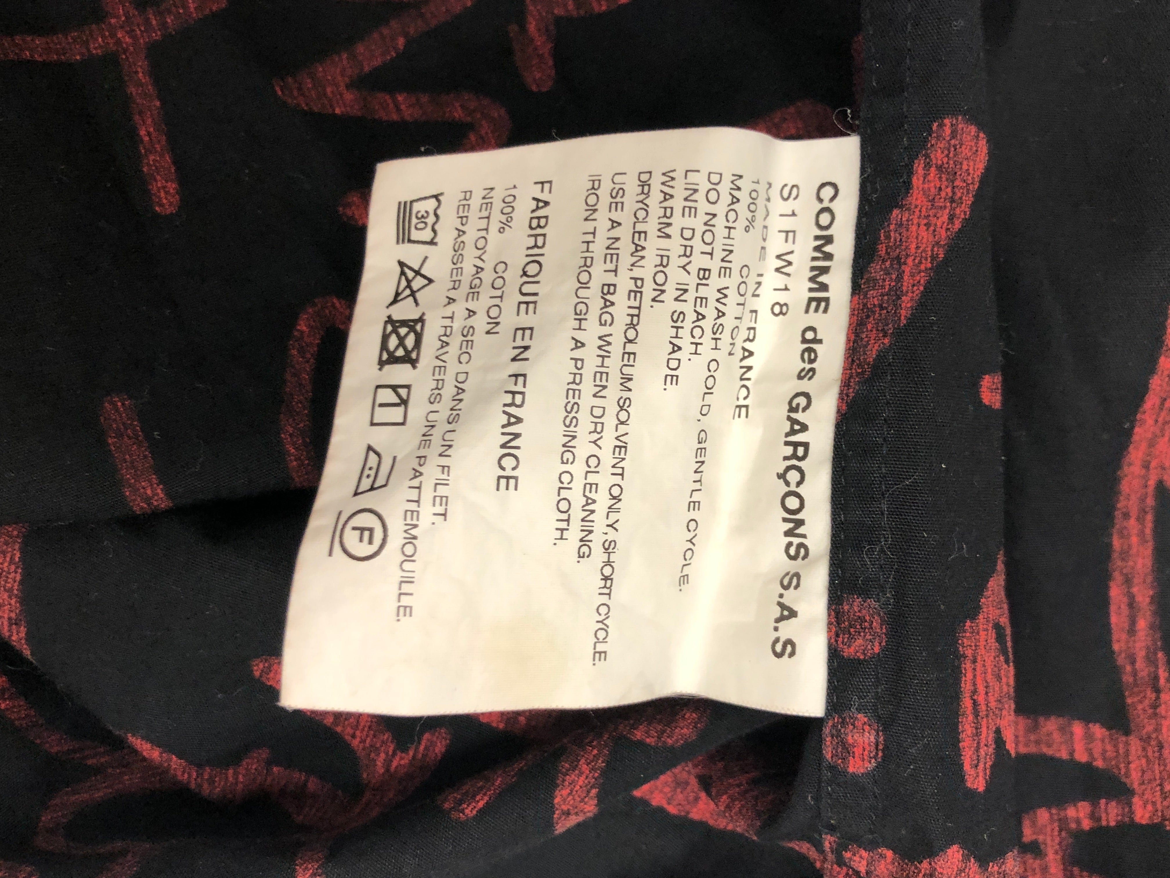 COMME des GARCONS SHIRT/Supreme/LS Shirt/L/Cotton/BLK/All Over Print/zip up, aop script view 5
