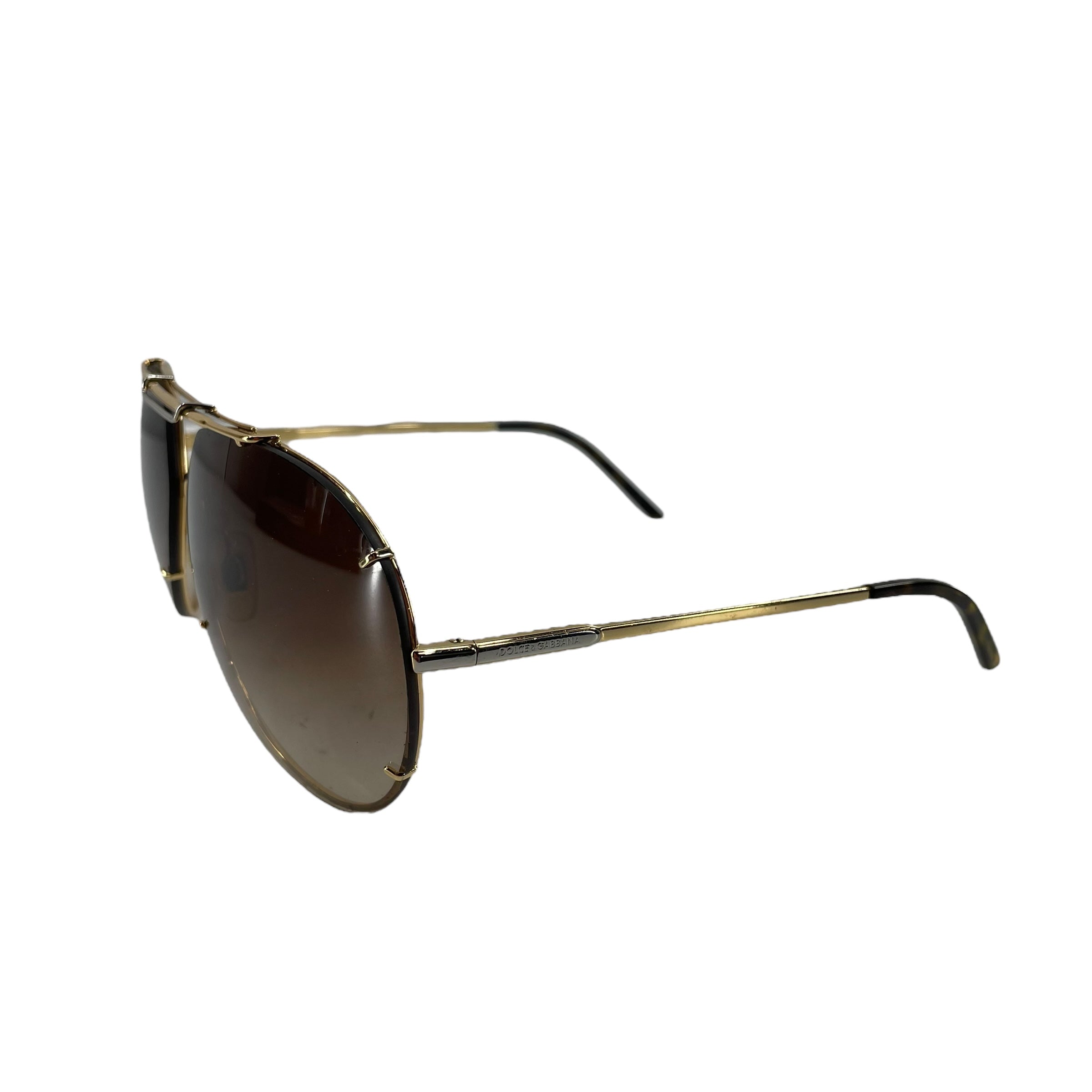 DOLCE&GABBANA/Sunglasses/Metal/GLD/Teardrop/BRN LENSES TORTOISE SHELL ARMS view 8