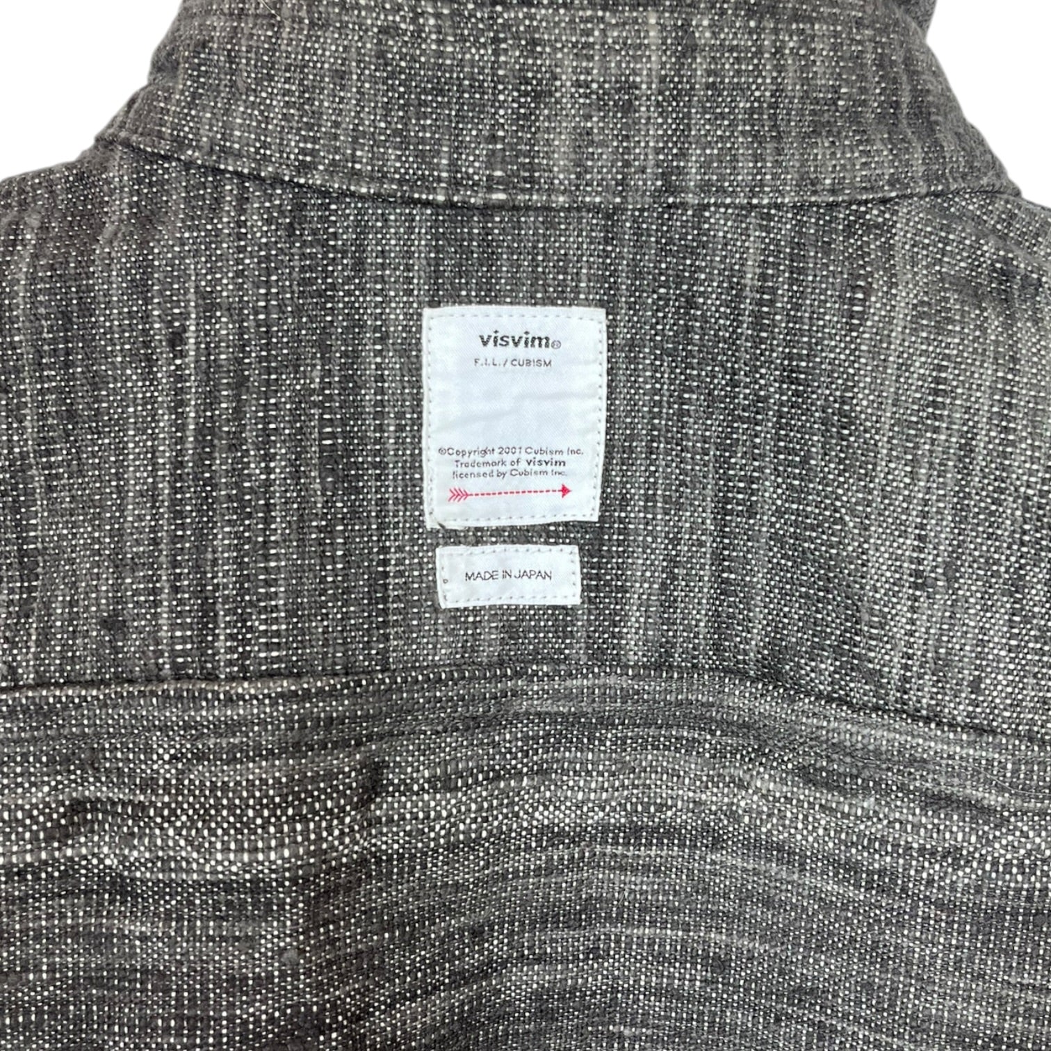 visvim/LS Shirt/3/Cotton/GRY/Herringbone Wood Button view 3