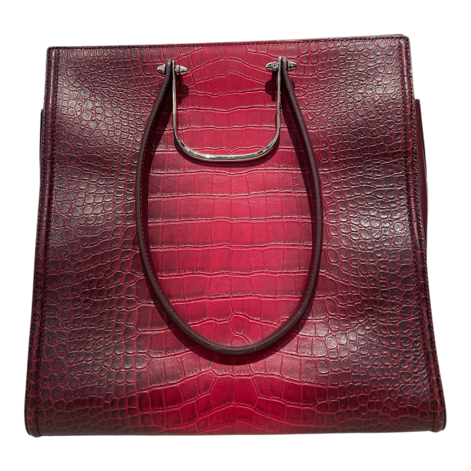 Alexander McQueen/Hand Bag/Animal Pattern/Leather/RED/CROC EMBOSSED TOTE BAG view 2