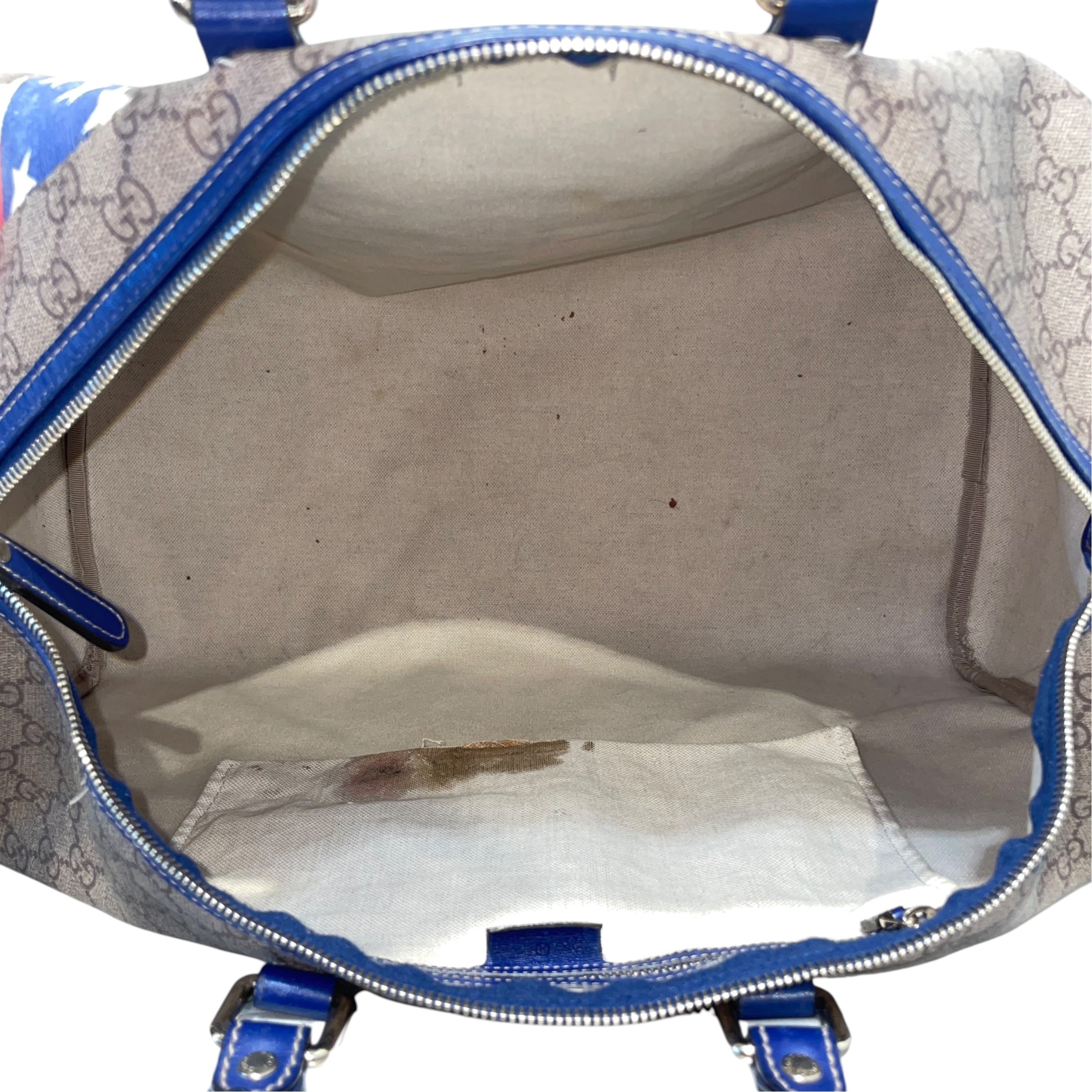 GUCCI/Luggage/Monogram/Leather/GRY/American Flag Boston Duffle view 4
