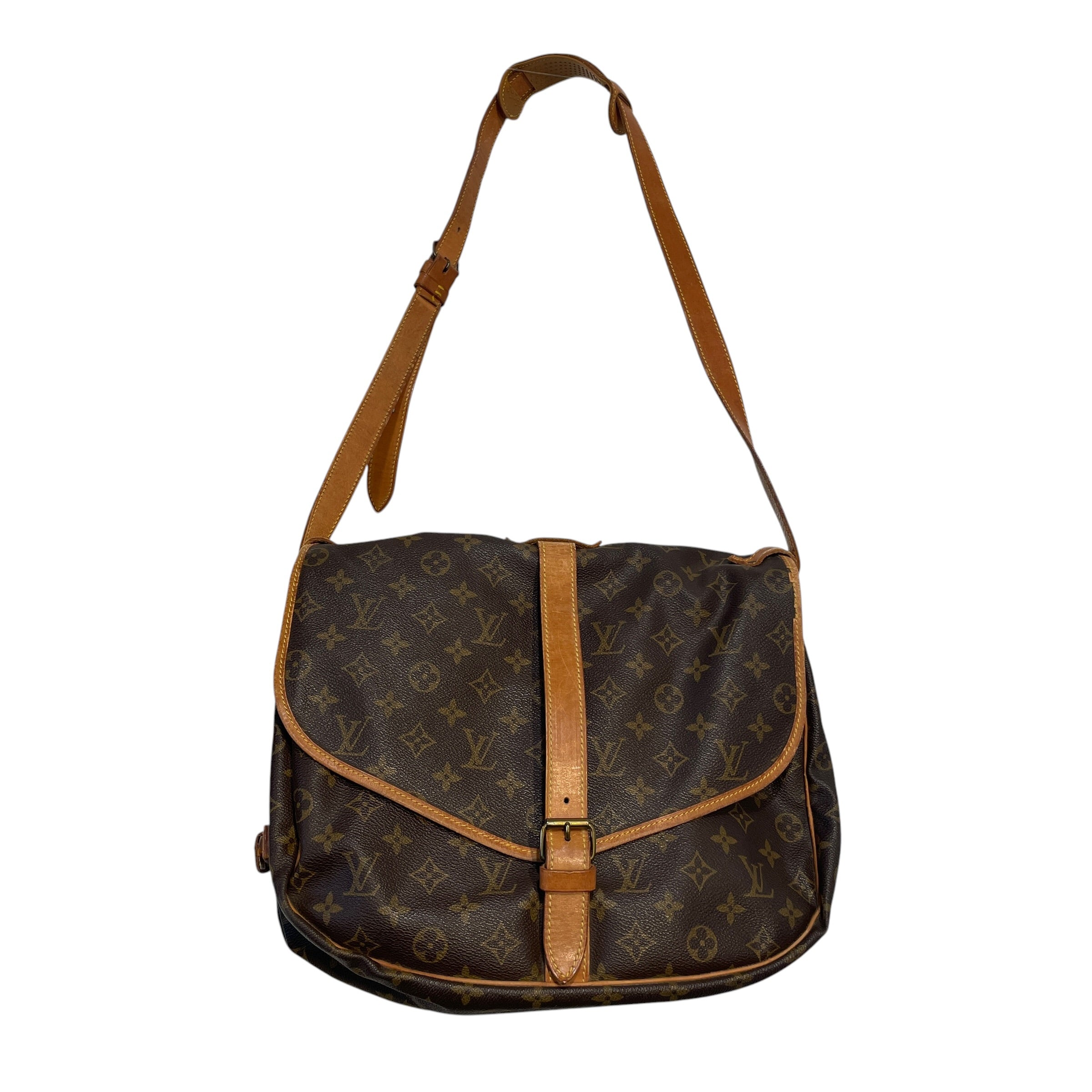 LOUIS VUITTON/Cross Body Bag/Monogram/Leather/BRW/Saumur 35 Messenger Bag view 1