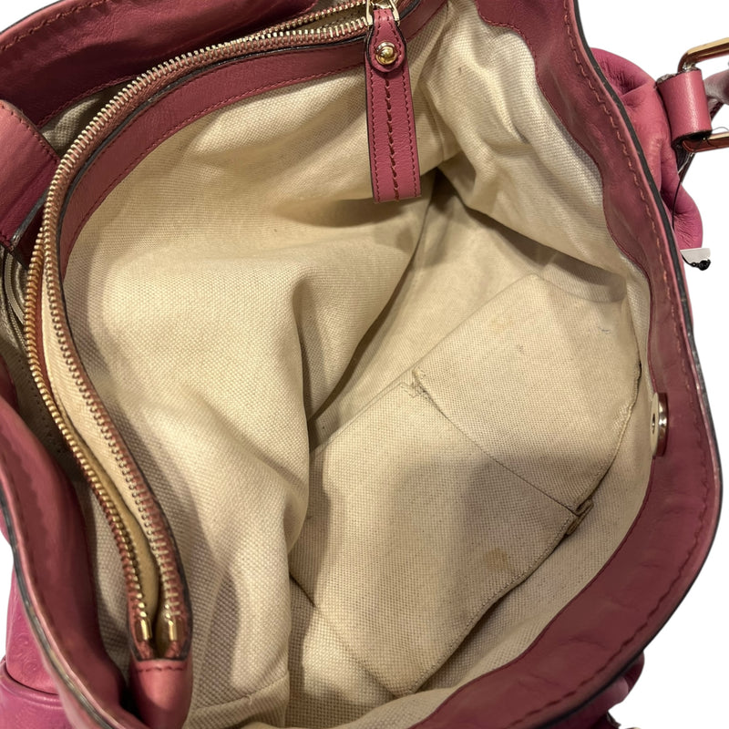 GUCCI/Tote Bag/L/Leather/PNK/guccisima logo charm